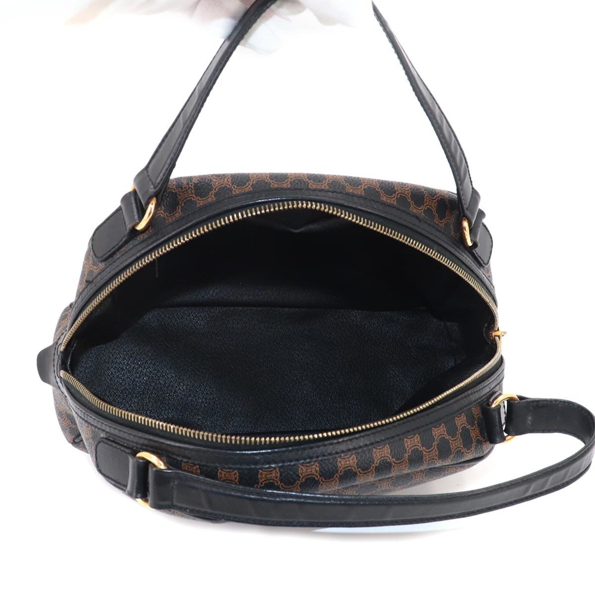 Celine Black Brown Faux Leather Handbag (Pre-Owned)