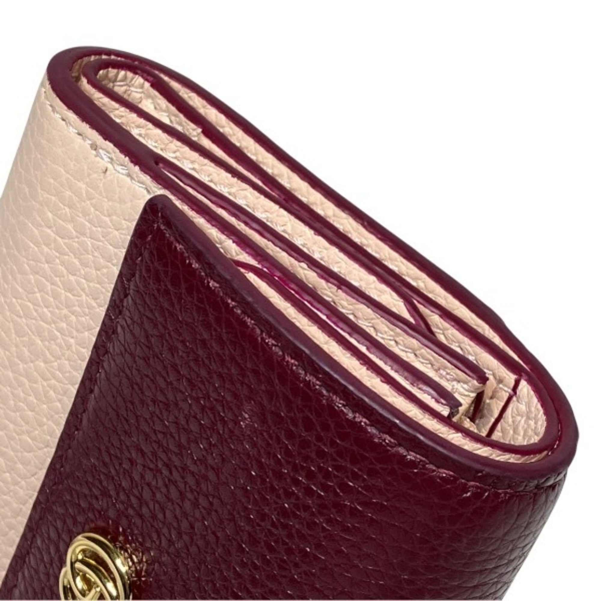 Gucci Brown Pink Leather Wallet (Tri-Fold) (Pre-Owned)