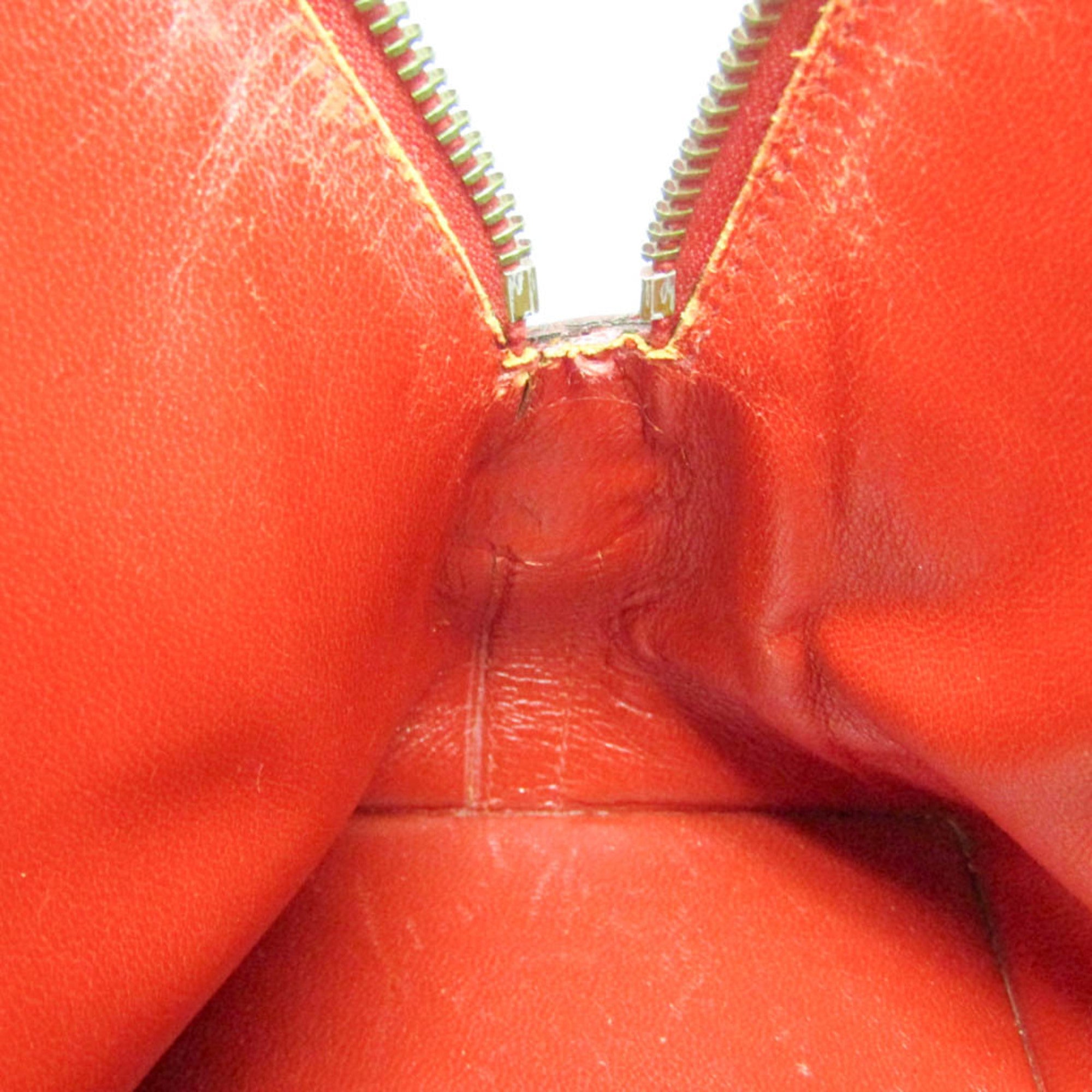 Hermes Red Color Courchevel Leather Handbag (Pre-Owned)