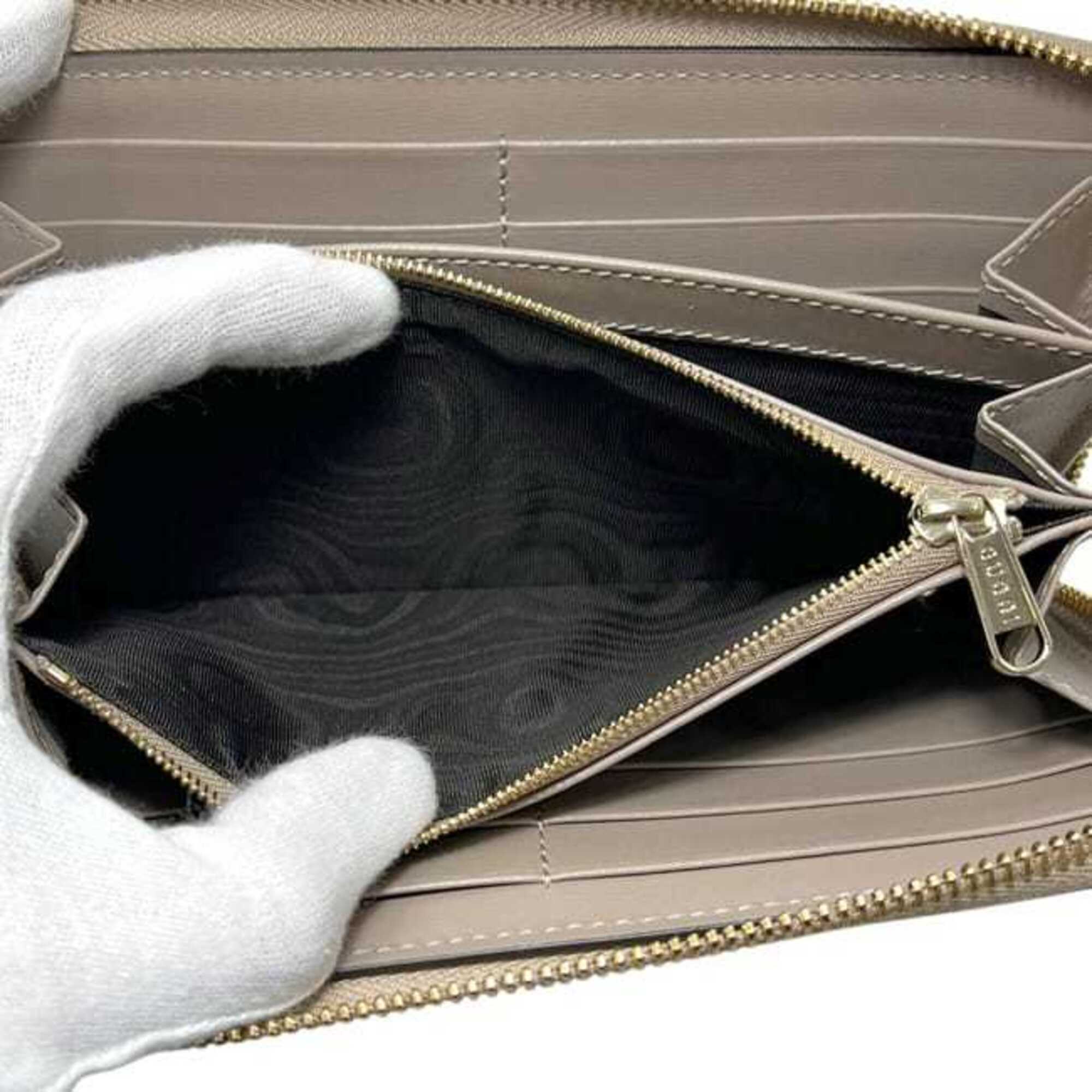 Gucci Beige Pvc Leather Long Wallet (Bi-Fold) (Pre-Owned)