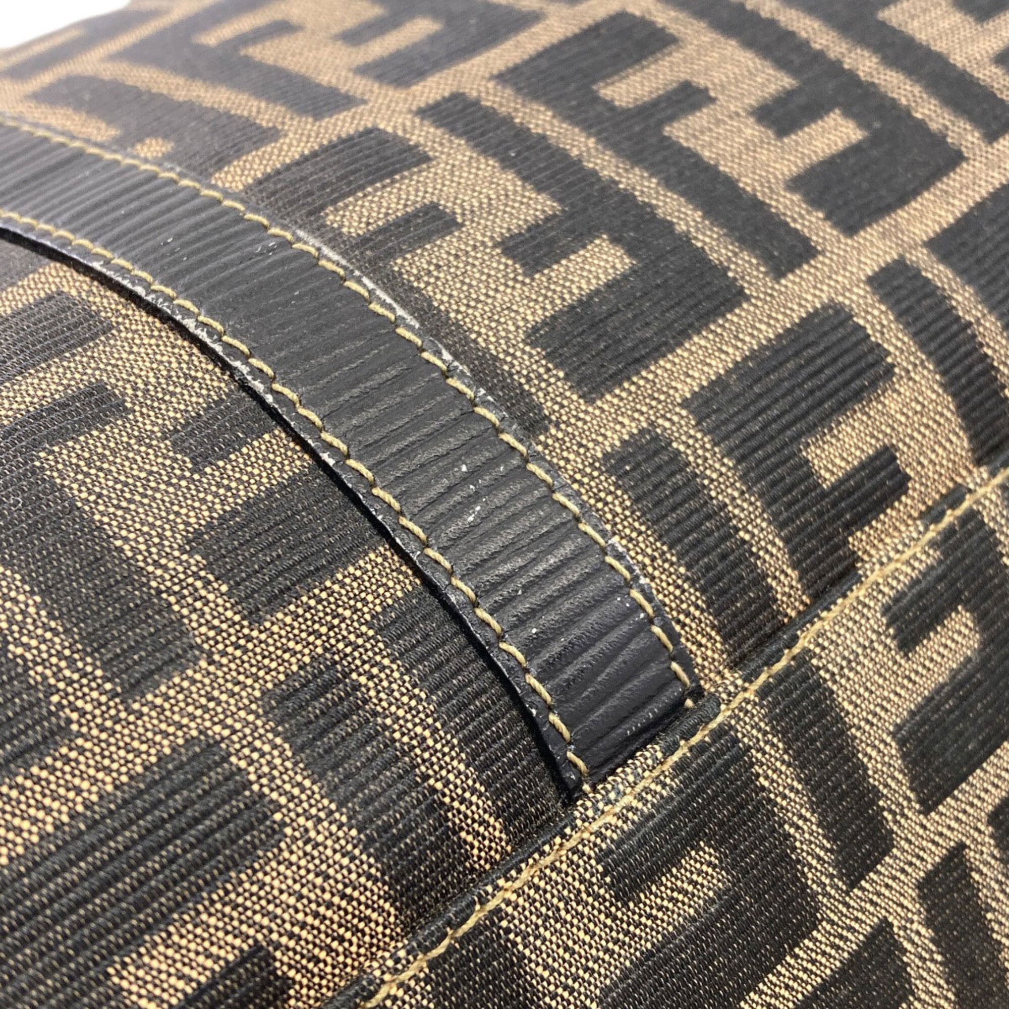 Fendi Black Brown Canvas Tote Bag (Pre-Owned)