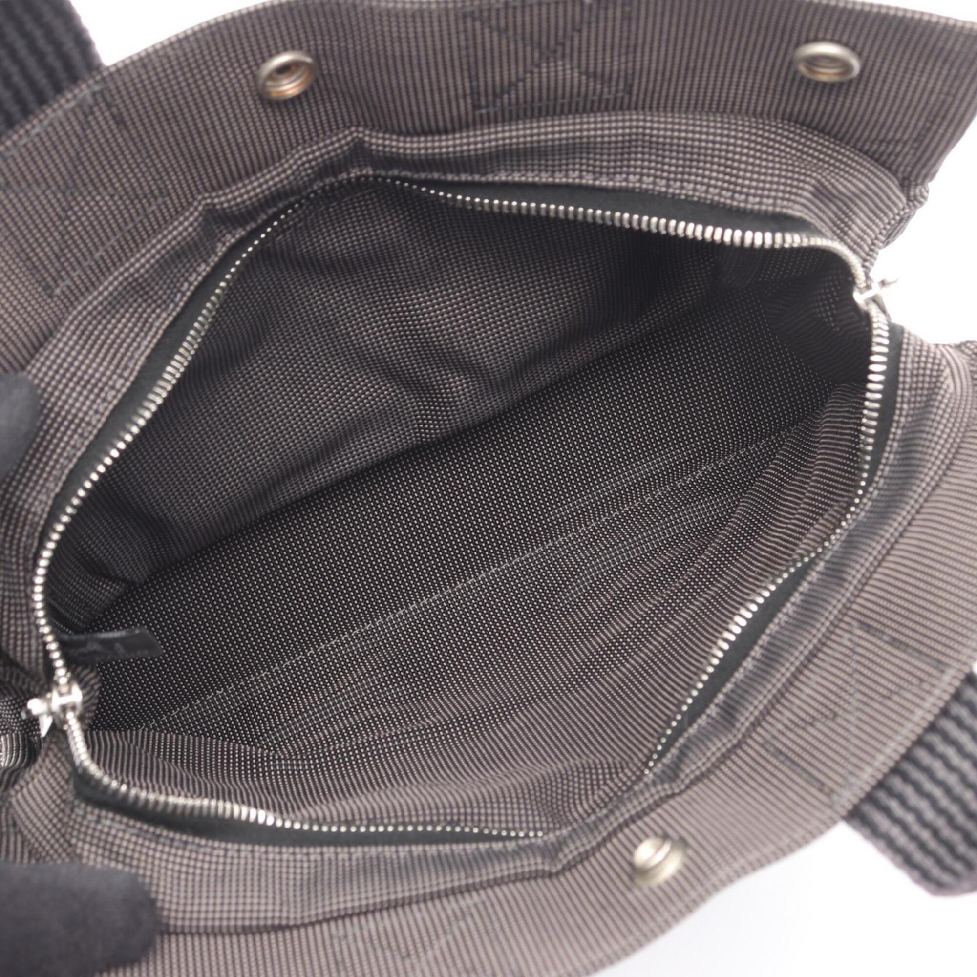 Hermes Gray Nylon Canvas Handbag Tote Bag (Pre-Owned)