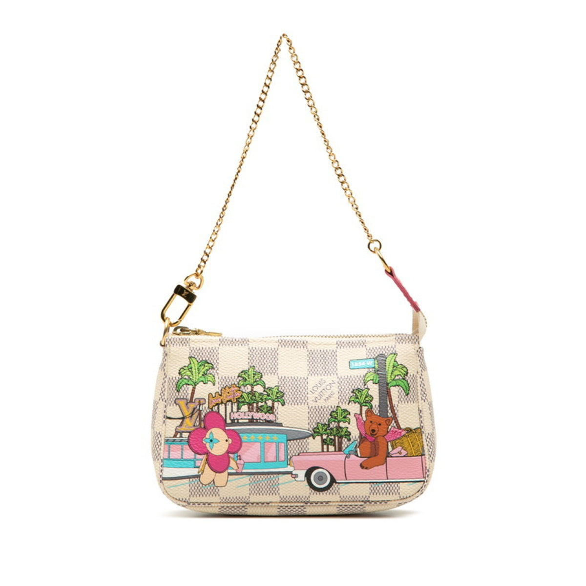 Louis Vuitton Multi-Color White Leather Pvc Handbag Pochette Pouch (Pre-Owned)