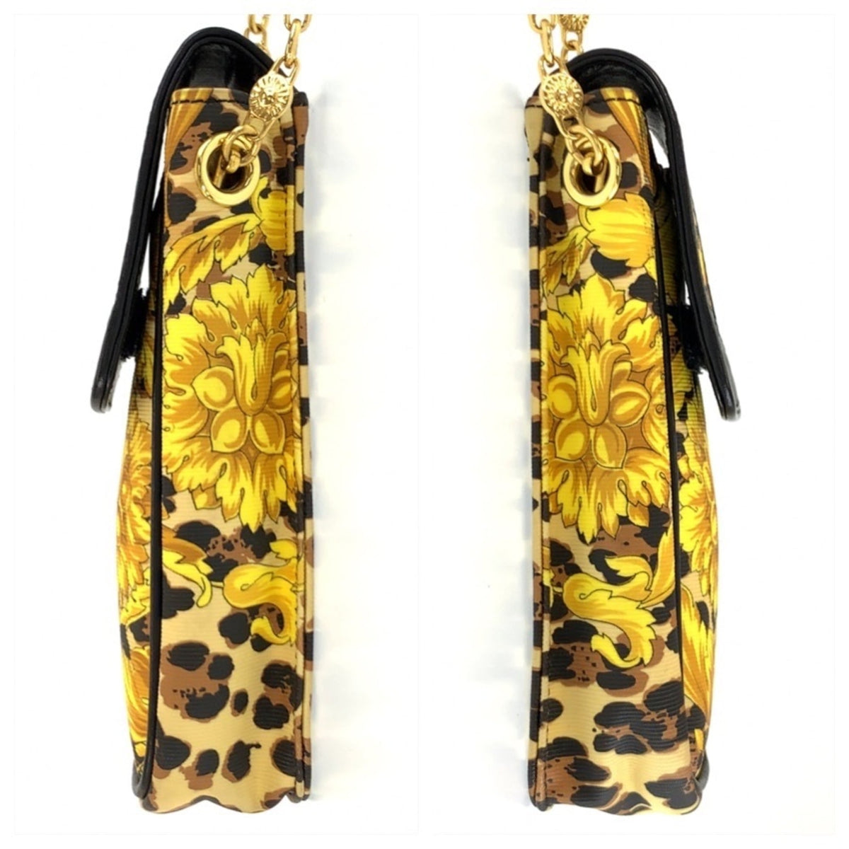 Versace Black Yellow Pvc Pochette Shoulder Bag (Pre-Owned)