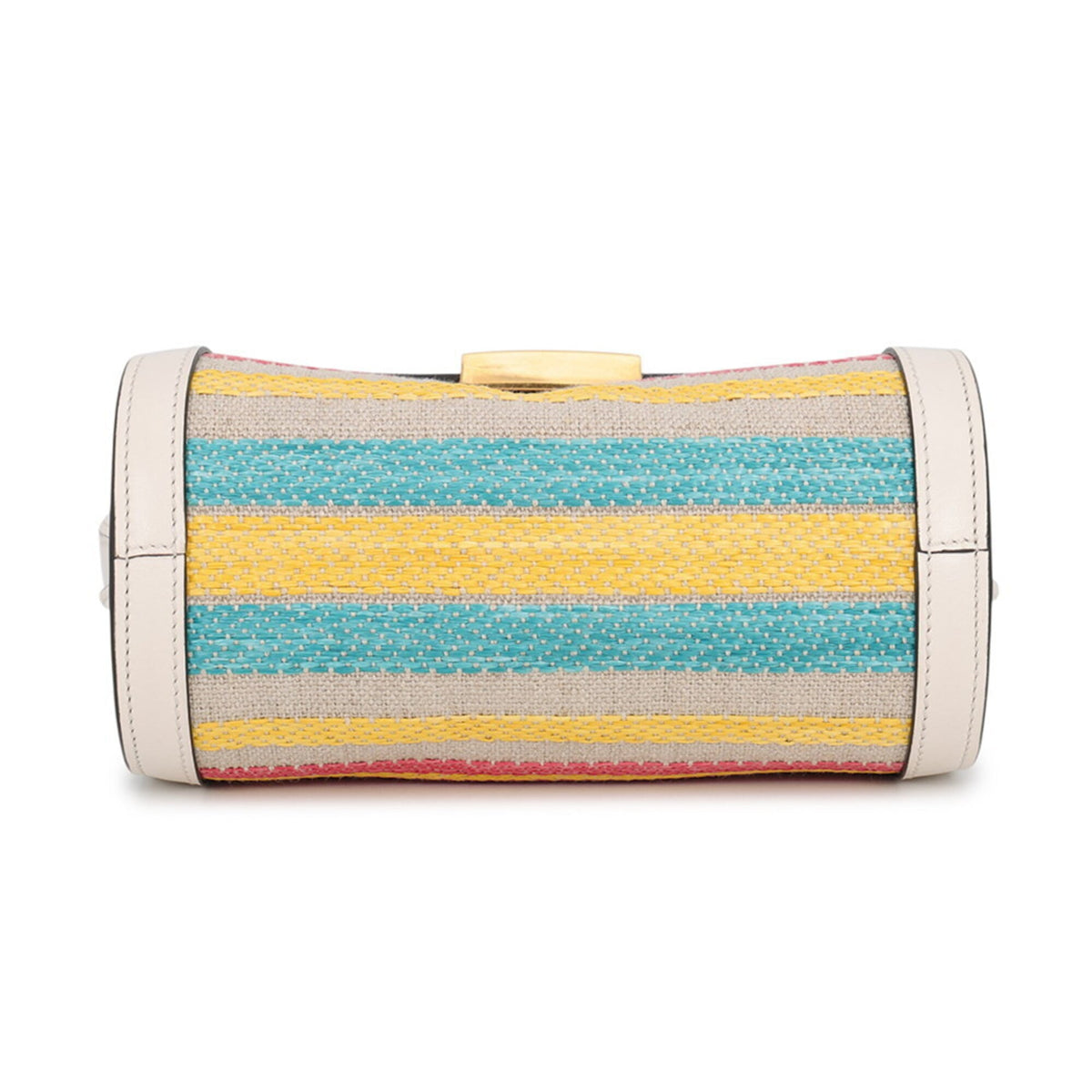 Tod's Multi-Color White Leather Canvas Shoulder Bag (Pre-Owned)
