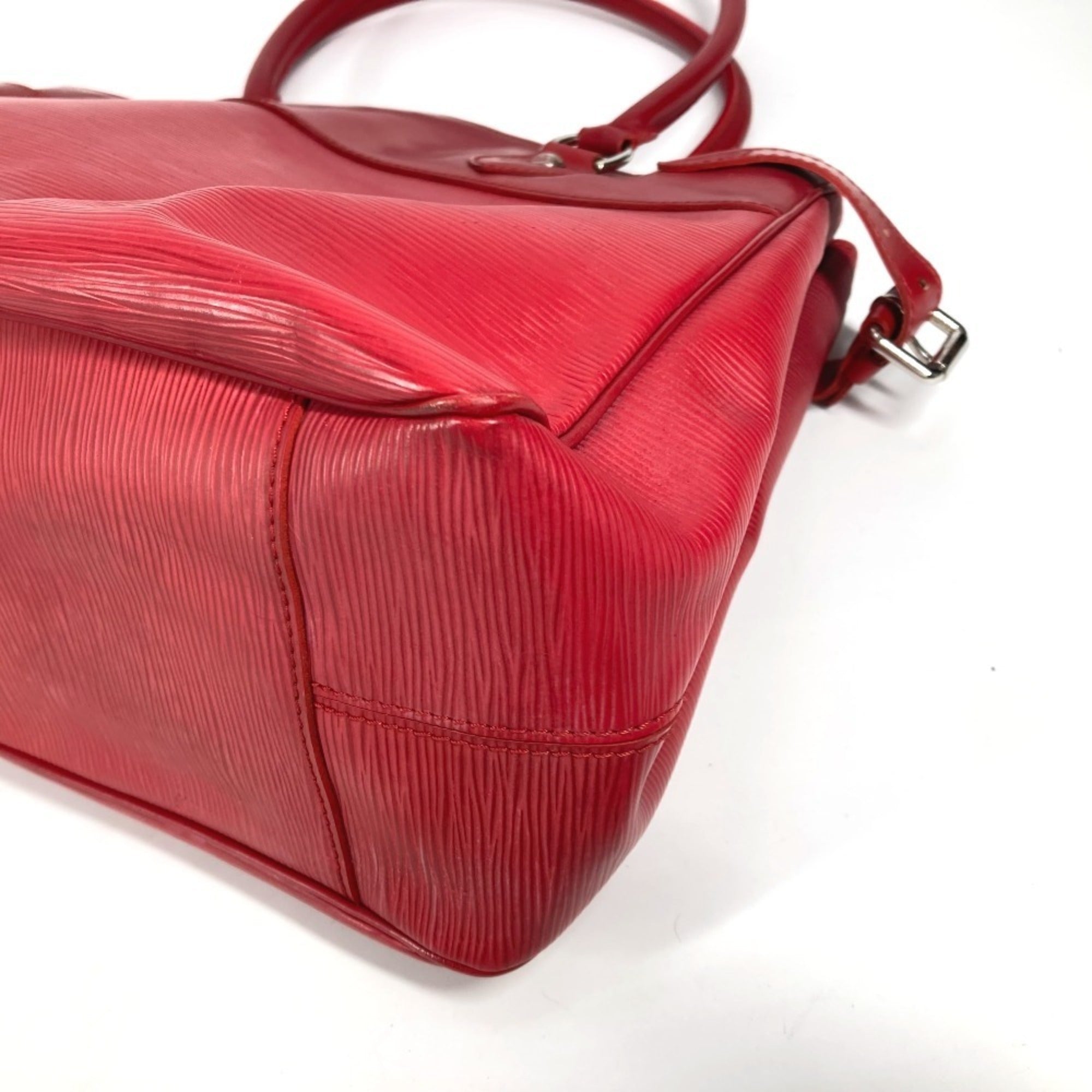 Louis Vuitton Red Color Epi Leather Handbag Shoulder Bag Tote Bag (Pre-Owned)