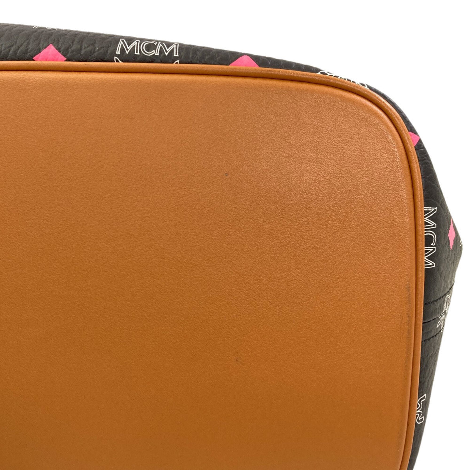 Mcm Black Brown Leather Tote Bag (Pre-Owned)