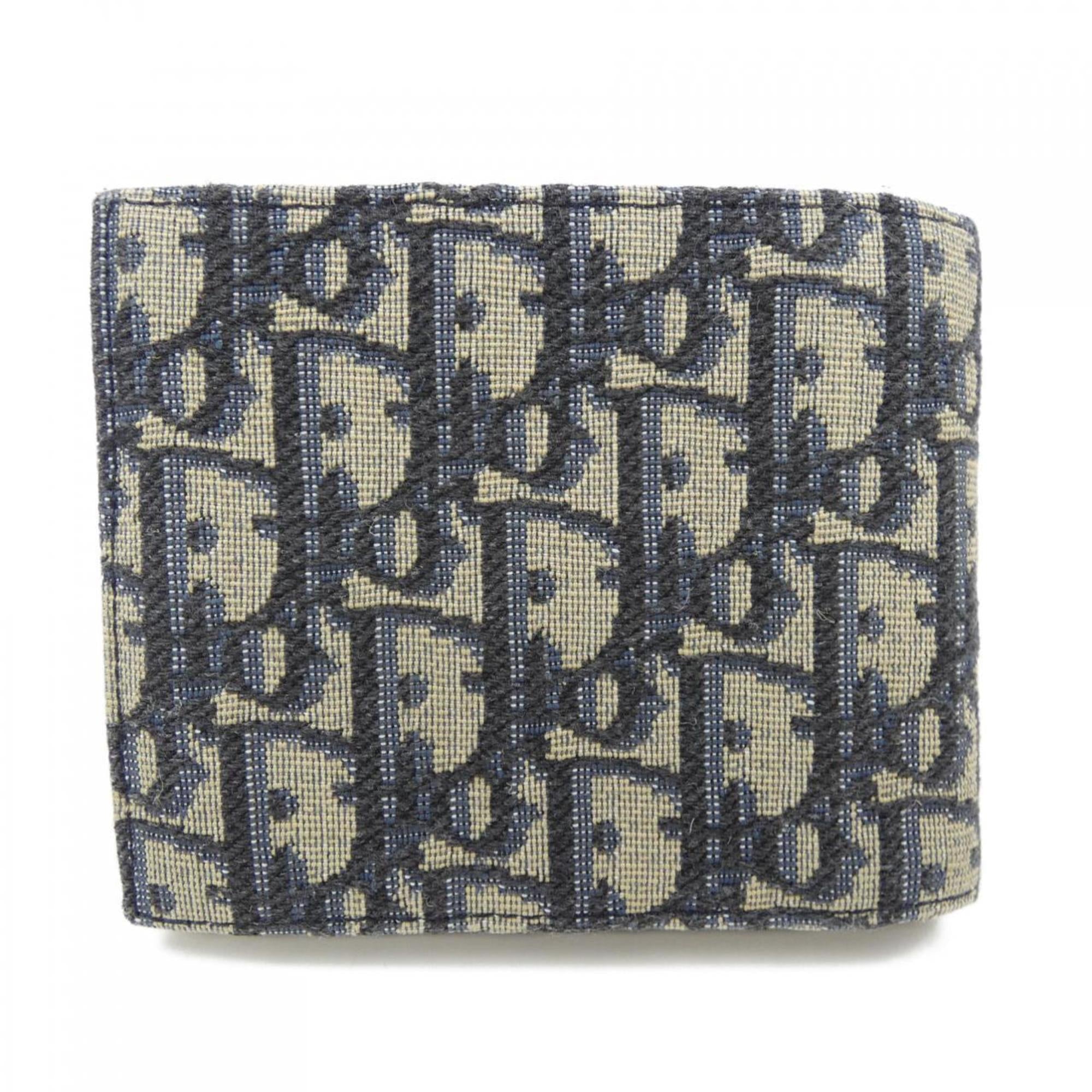 Christian Dior Beige Black Navy Wallet (Bi-Fold) (Pre-Owned)
