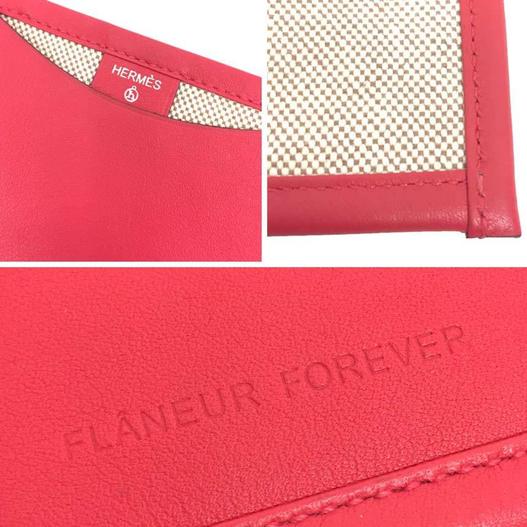 Hermes Swift Leather Toile H Pouch (Pre-Owned)