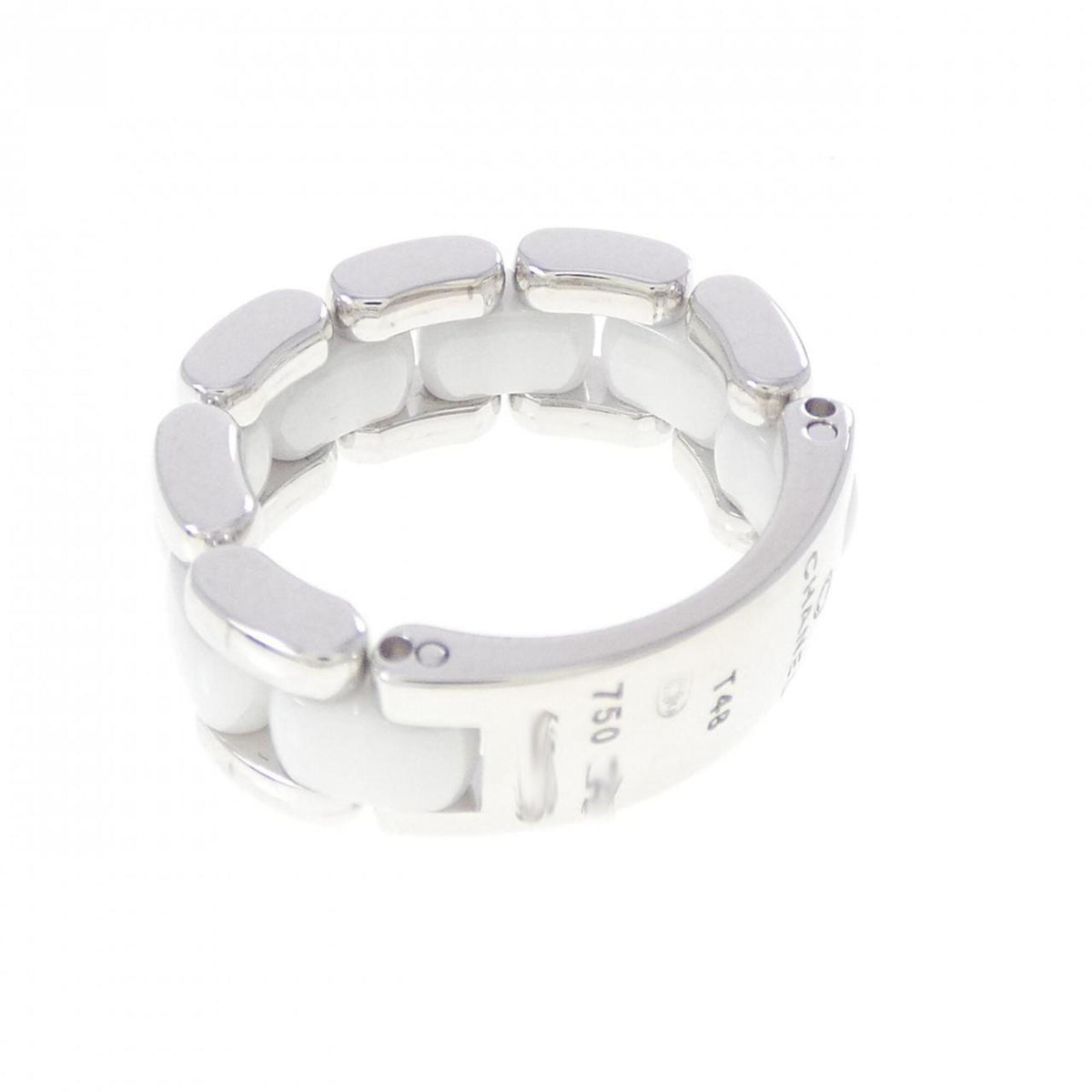 Chanel White Gold (18K) Ceramic Band Ring (Pre-Owned)
