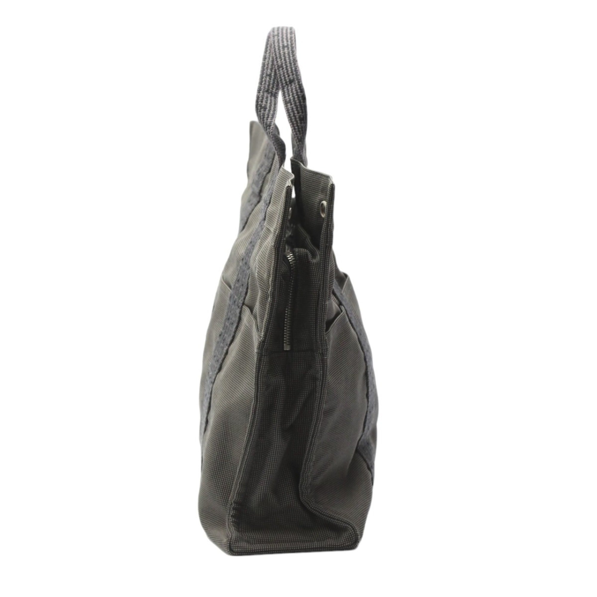 Hermes Her Line Gray Canvas Tote Bag (Pre-Owned)
