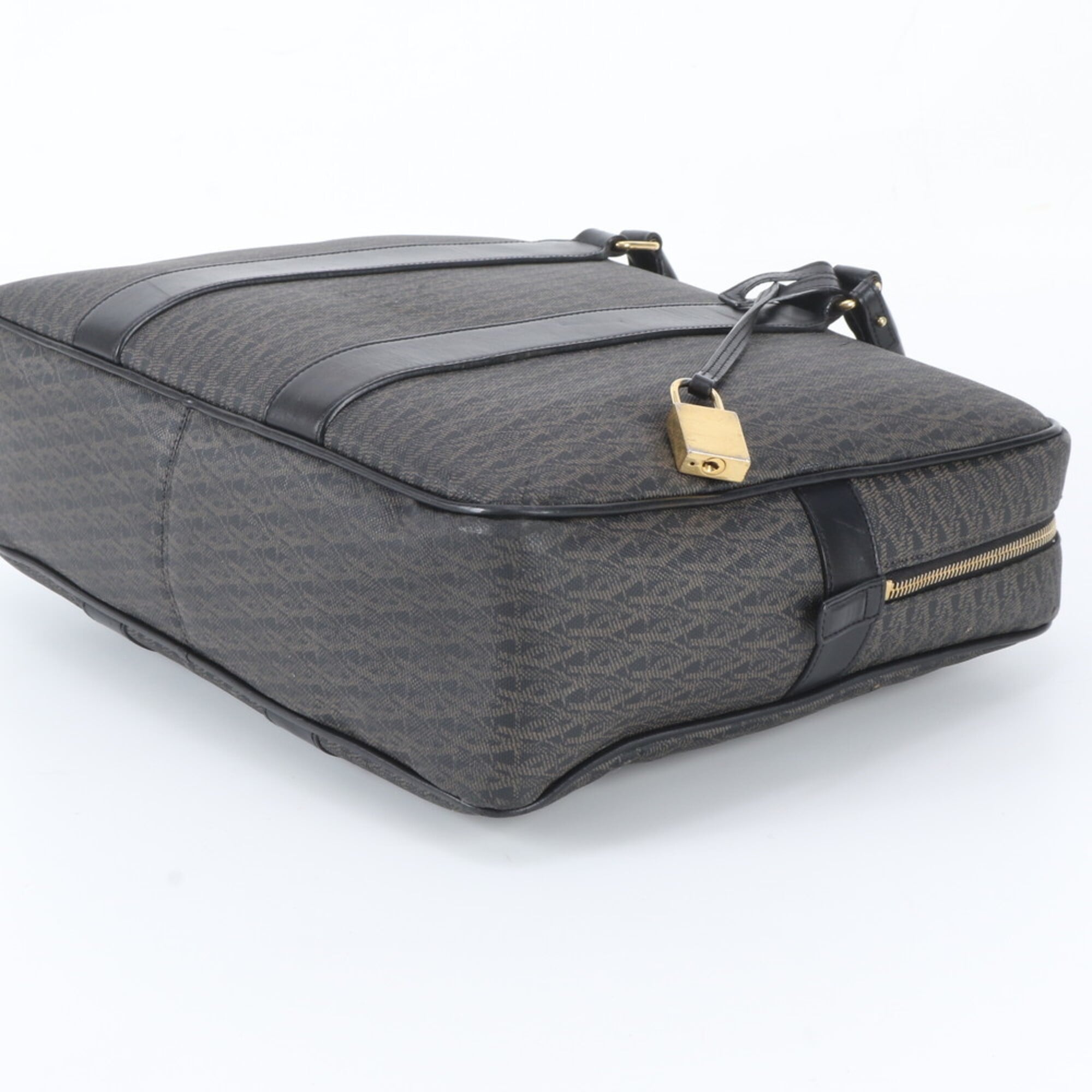 Saint Laurent Black Leather Coated Canvas Briefcase (Pre-Owned)