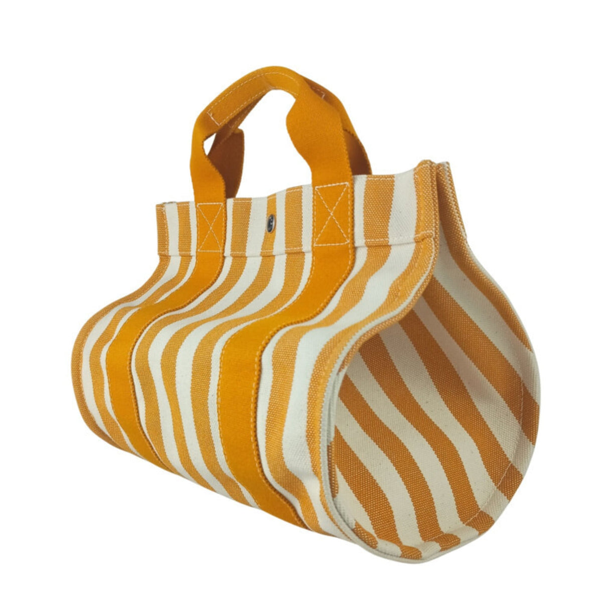 Hermes Natural Orange Canvas Handbag Pouch Tote Bag (Pre-Owned)