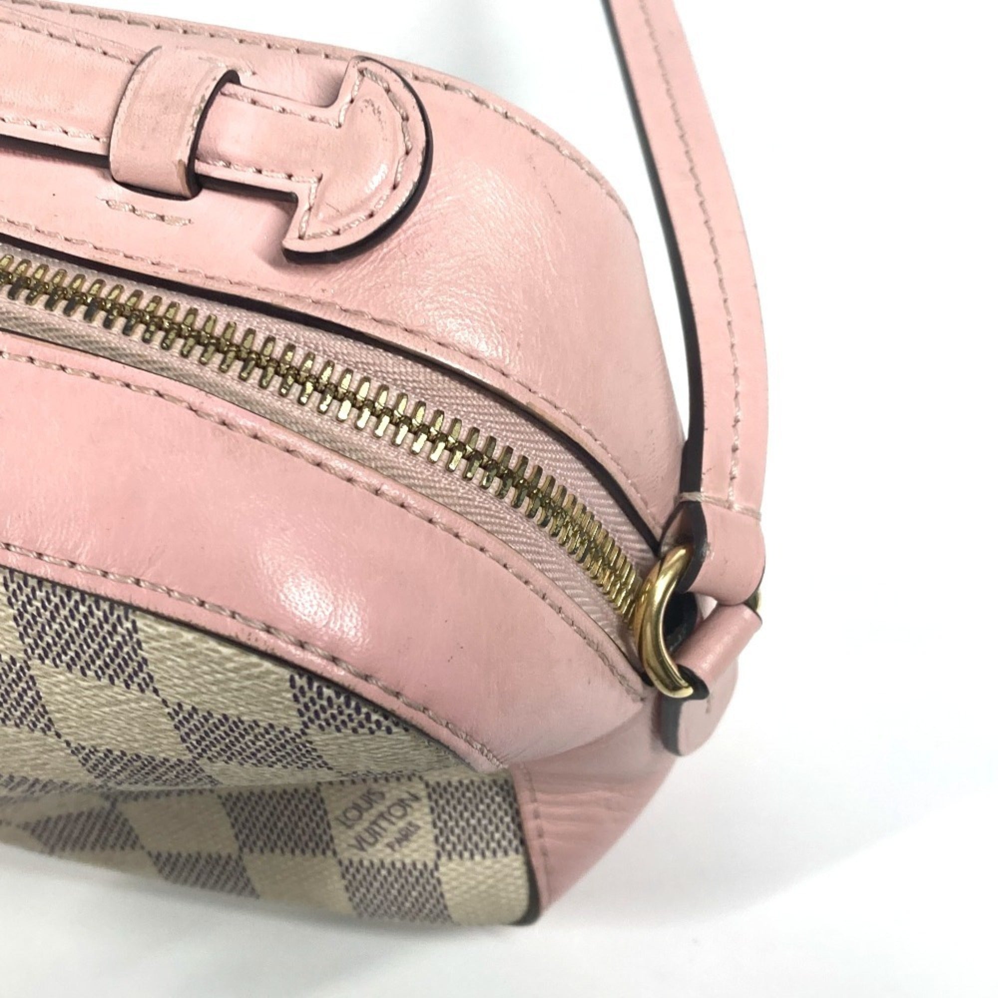 Louis Vuitton Pink White Damier Azur Pochette Shoulder Bag (Pre-Owned)