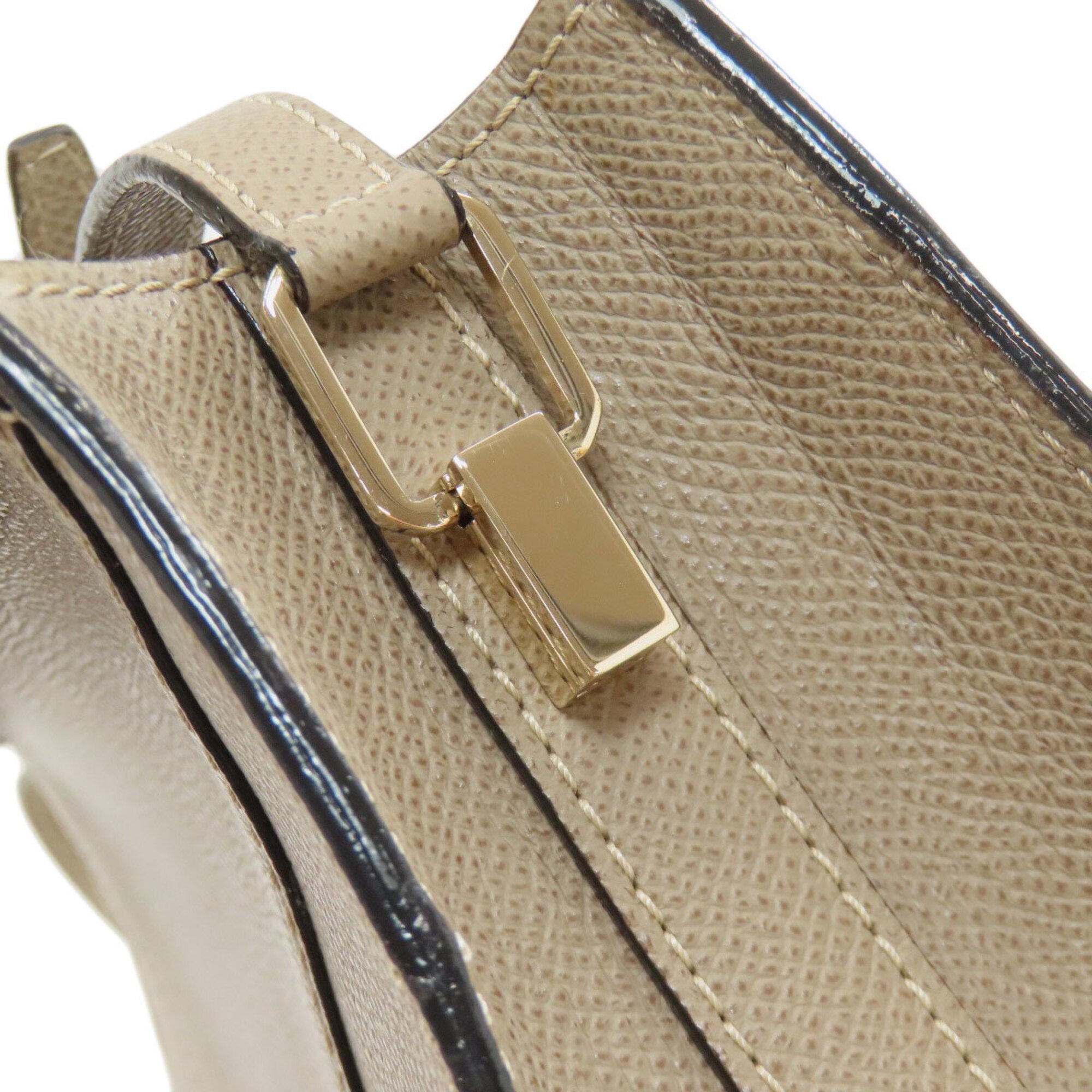 Valextra Grayish Leather Handbag (Pre-Owned)