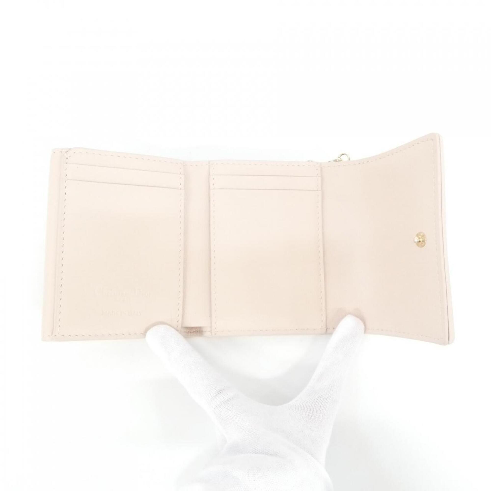 Christian Dior Pink Leather Wallet (Tri-Fold) (Pre-Owned)