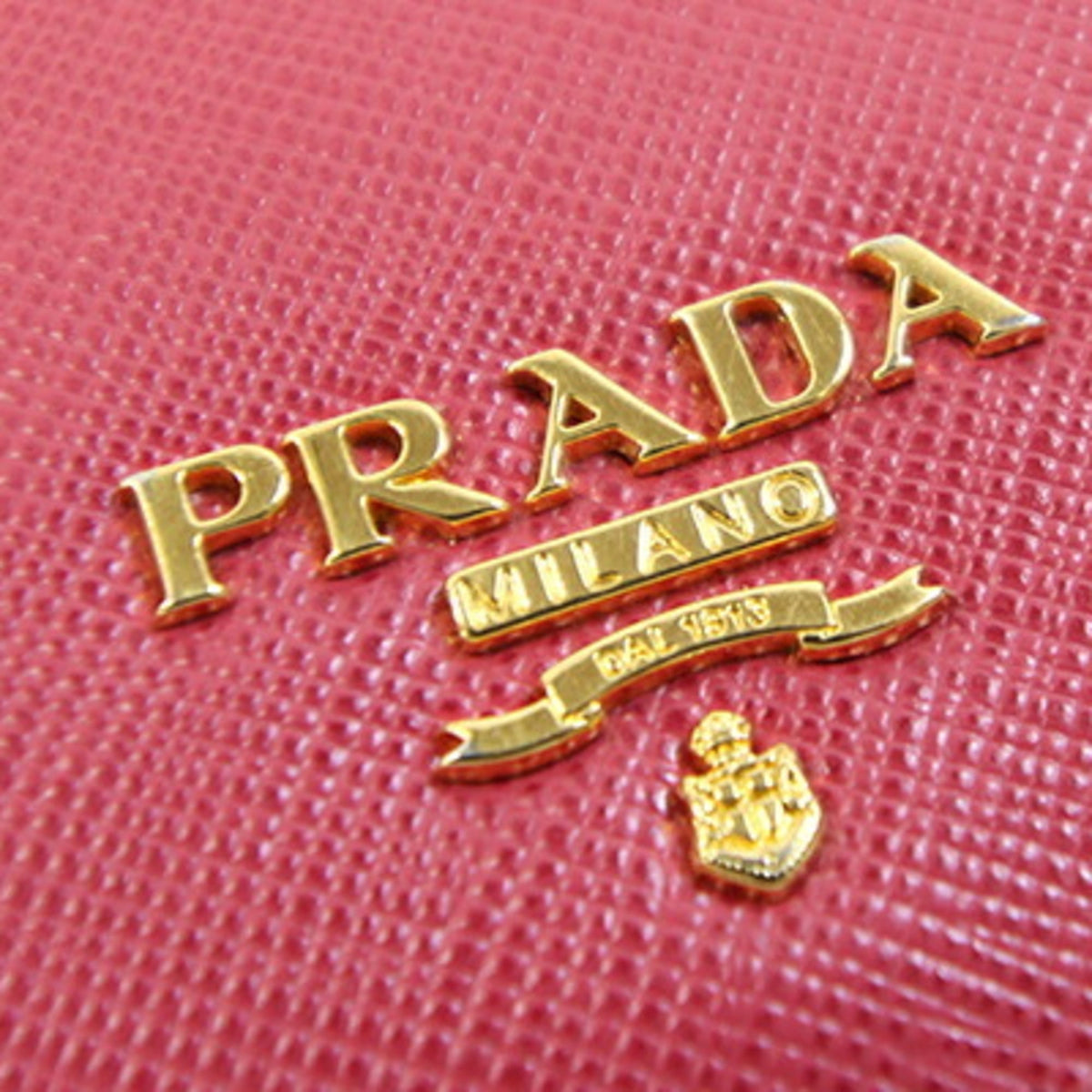 Prada Saffiano Peonia Pink Saffiano Metal Leather Long Wallet (Bi-Fold) (Pre-Owned)
