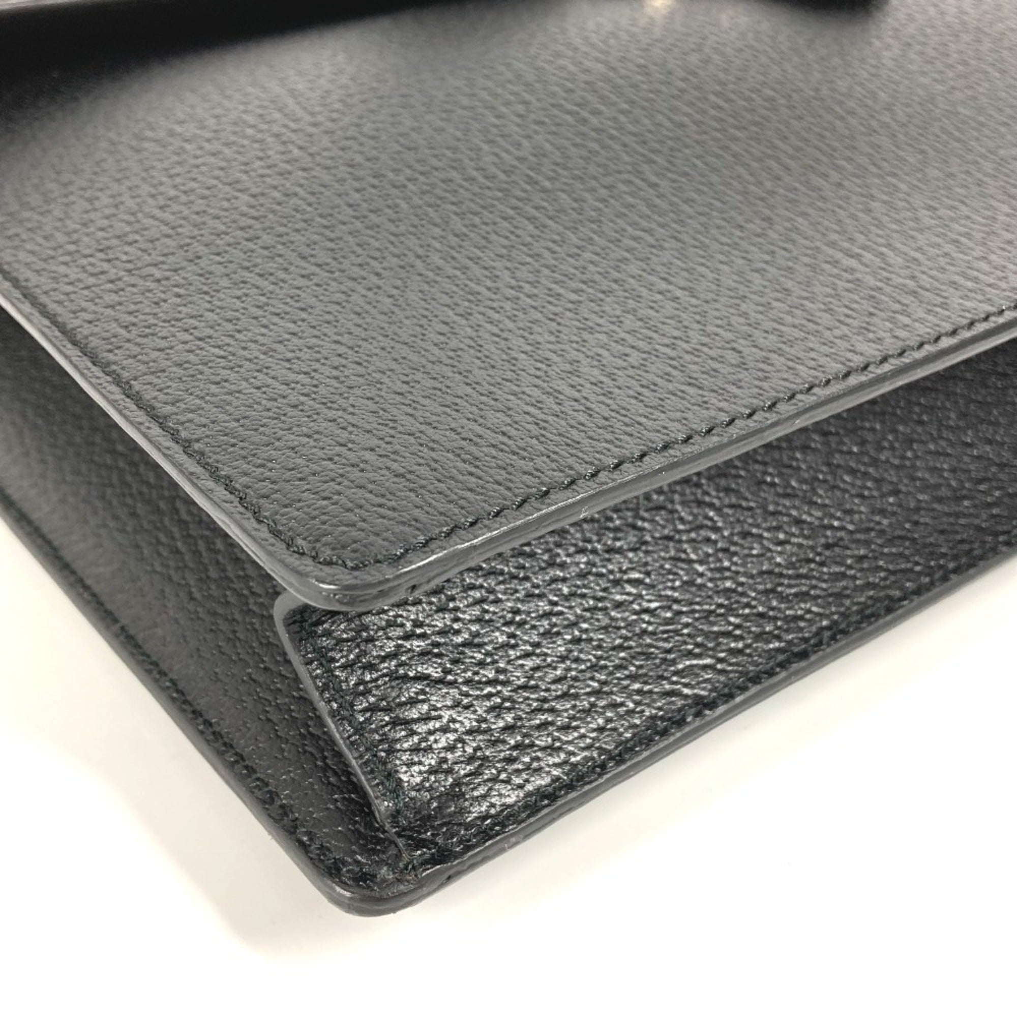 Gucci Black Leather Briefcase Handbag (Pre-Owned)