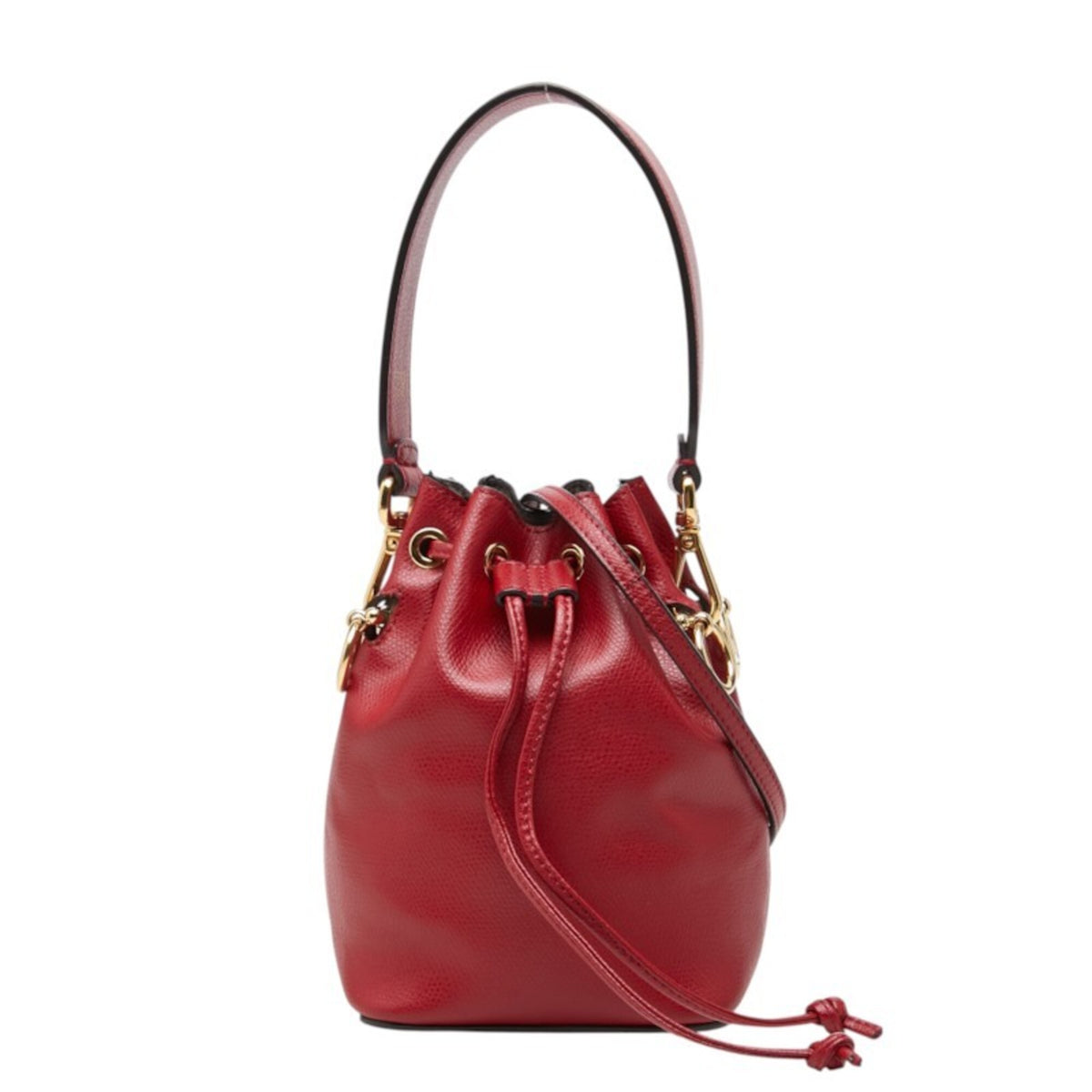 Fendi Red Color Leather Handbag Shoulder Bag (Pre-Owned)