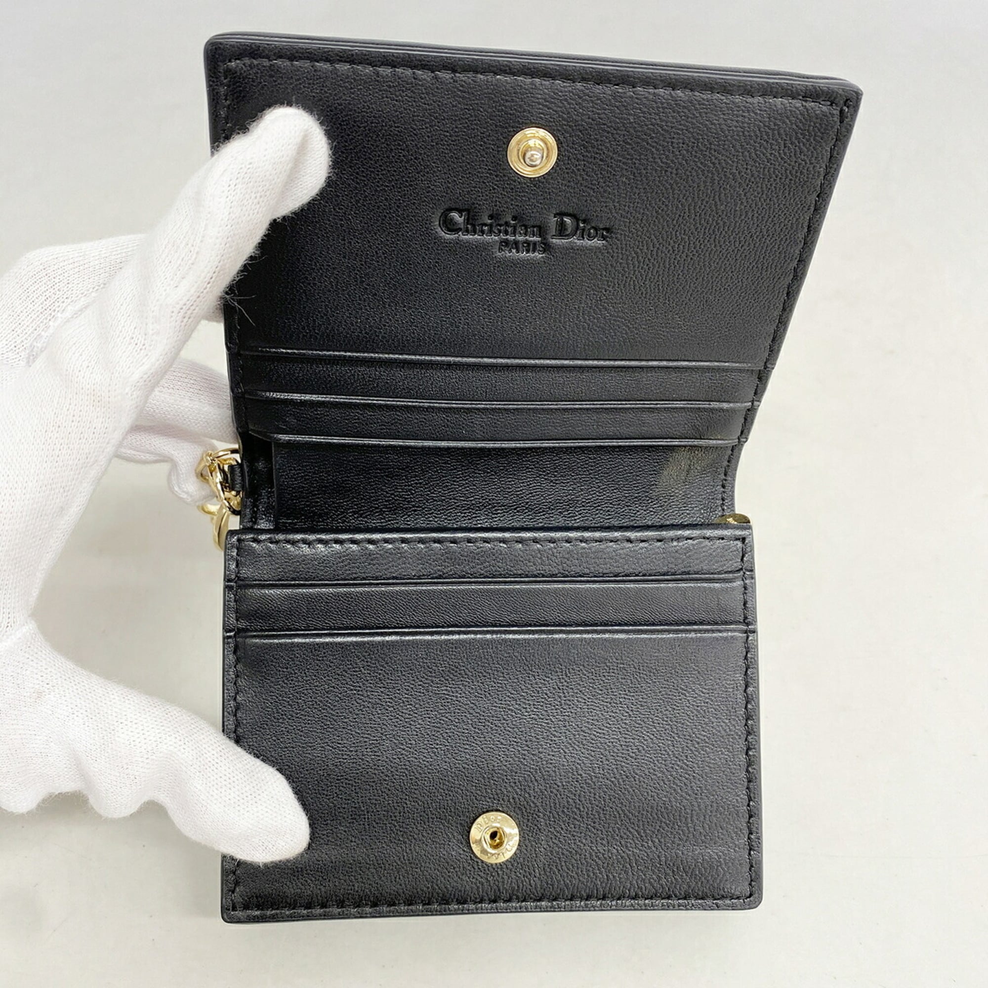 Christian Dior Black Leather Wallet (Bi-Fold) (Pre-Owned)