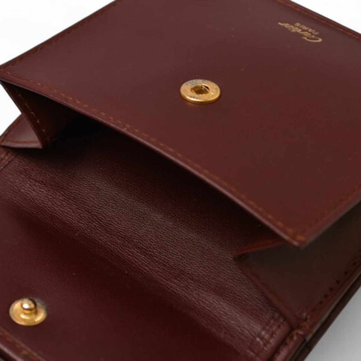 Cartier Bordeaux Leather Wallet (Bi-Fold) (Pre-Owned)