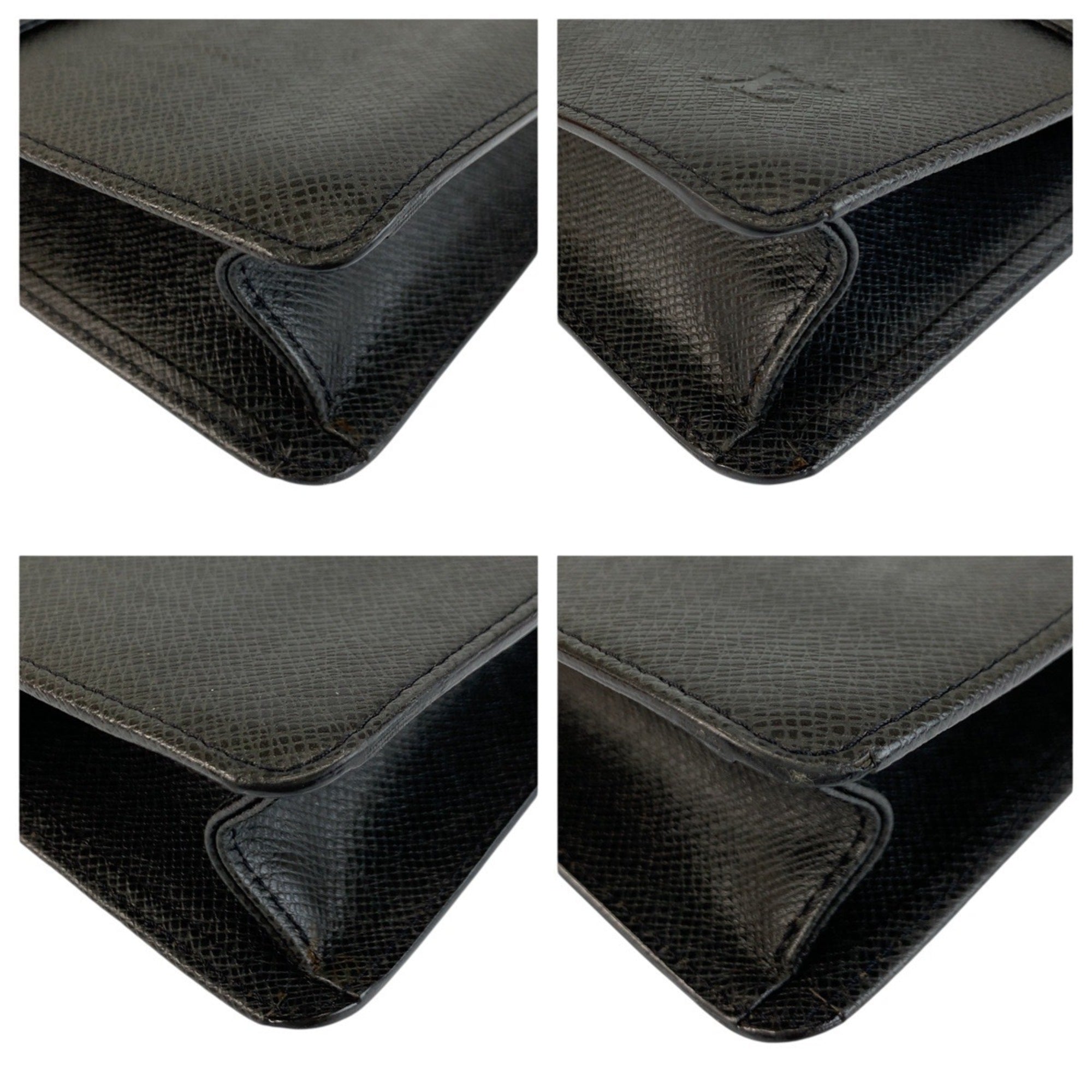 Louis Vuitton Black Leather Clutch Bag (Pre-Owned)