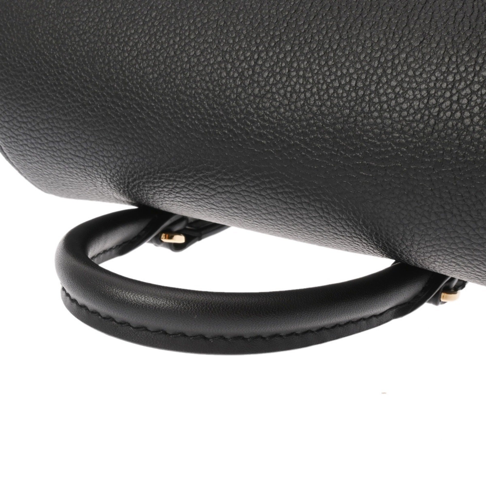 Louis Vuitton Noir Leather Backpack (Pre-Owned)