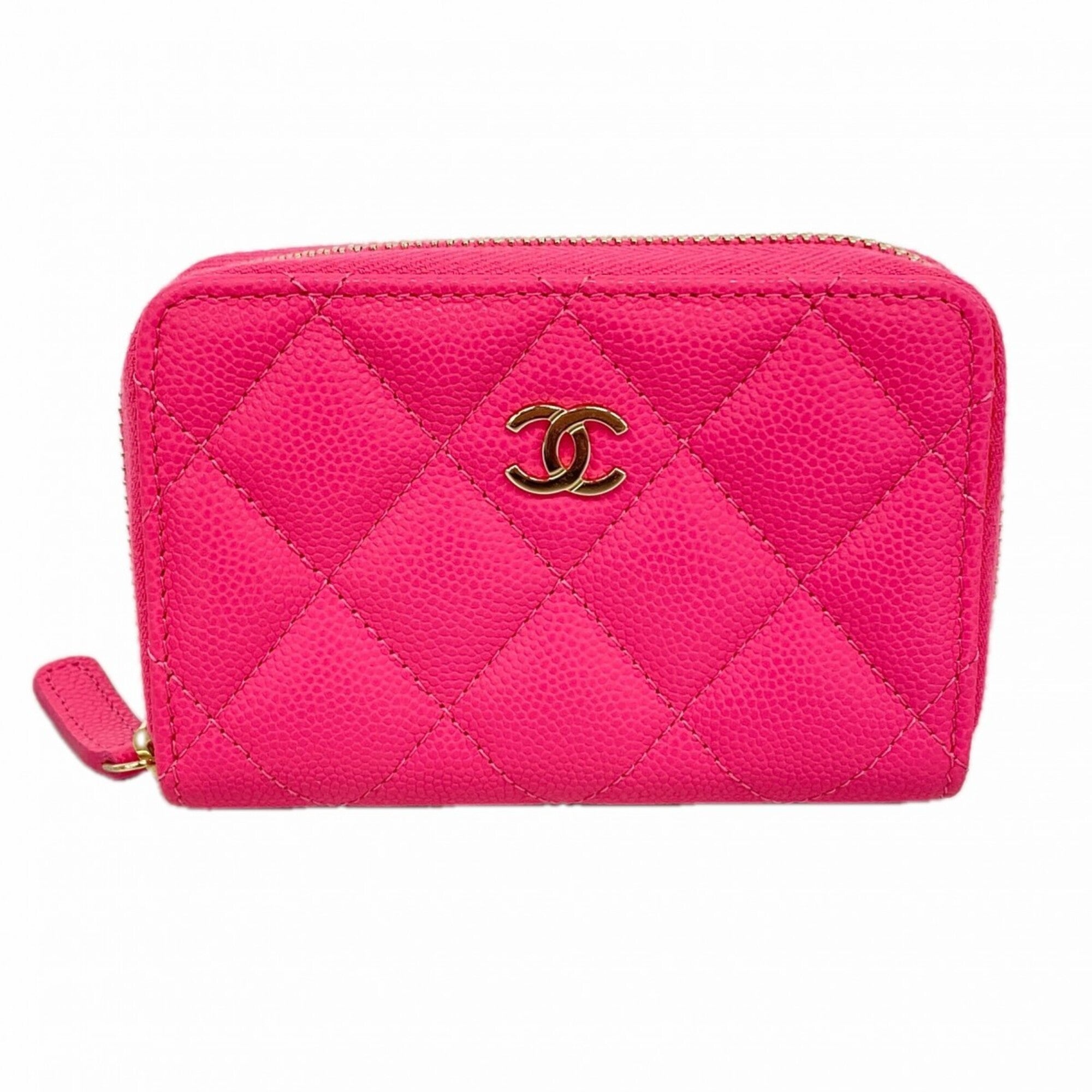 Chanel Pink Grained Calfskin Coin Purse/Coin Case (Pre-Owned)