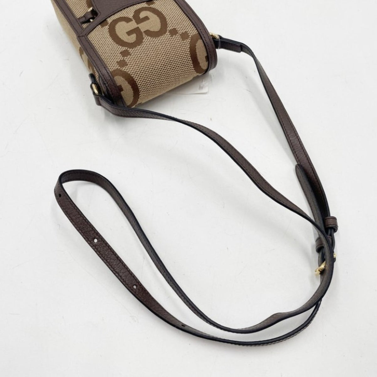 Gucci Beige Brown Canvas Shoulder Bag (Pre-Owned)