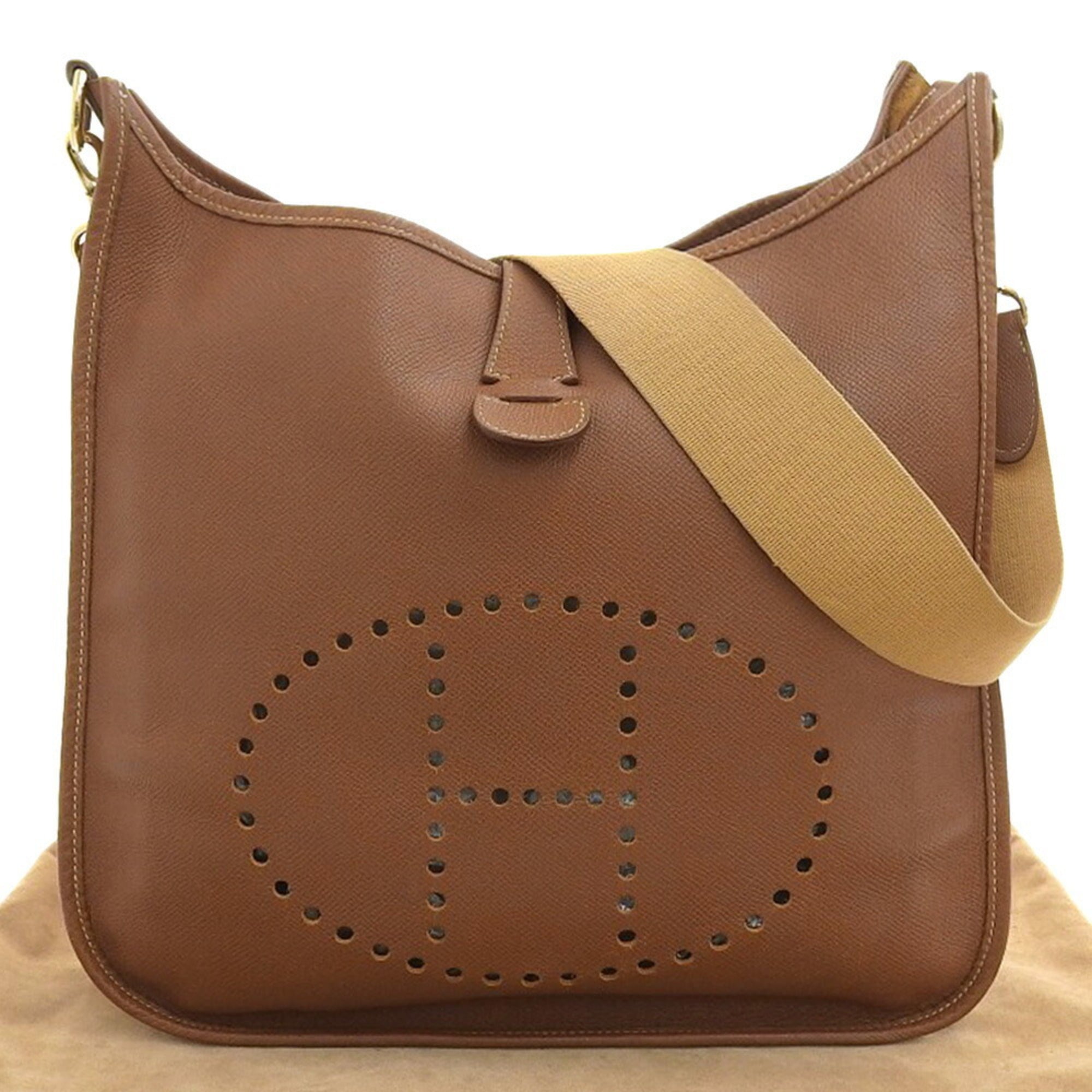 Hermes Brown Courchevel Leather Shoulder Bag (Pre-Owned)