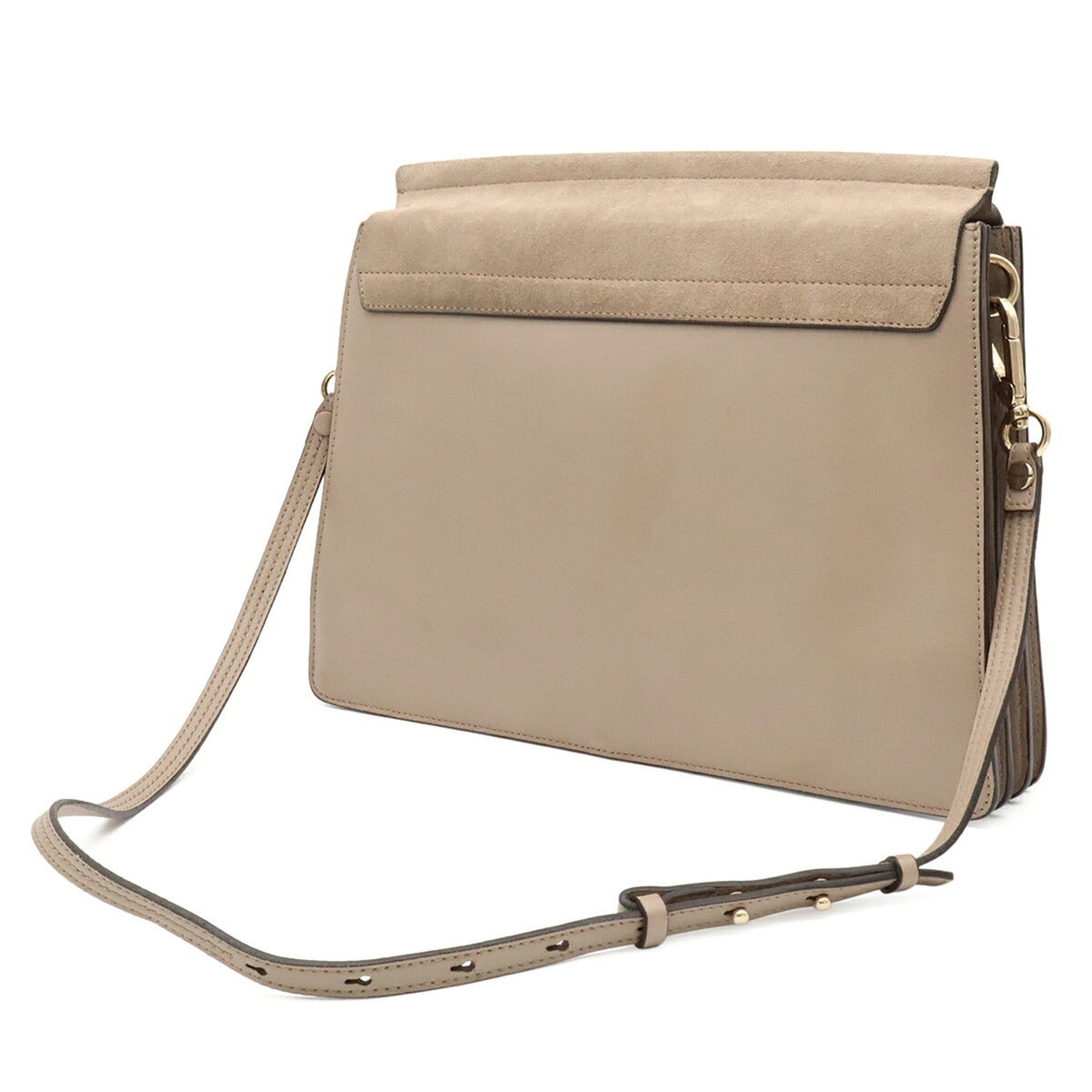 Chloé Grayish Leather Suede Pochette Shoulder Bag (Pre-Owned)