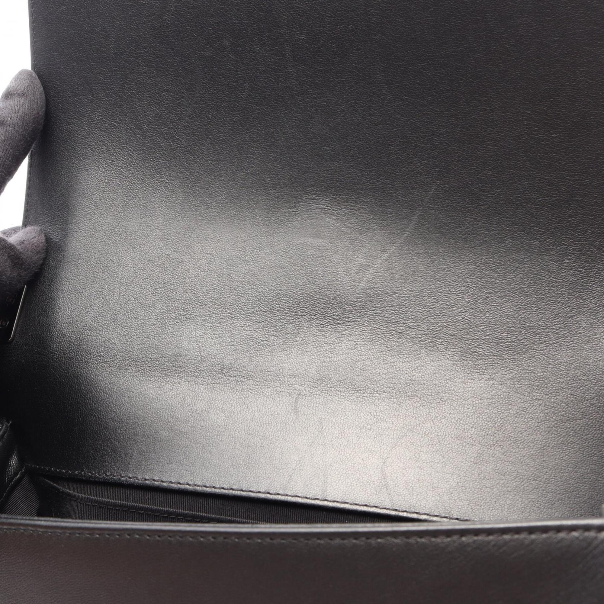 Chanel Black Leather Handbag Shoulder Bag (Pre-Owned)