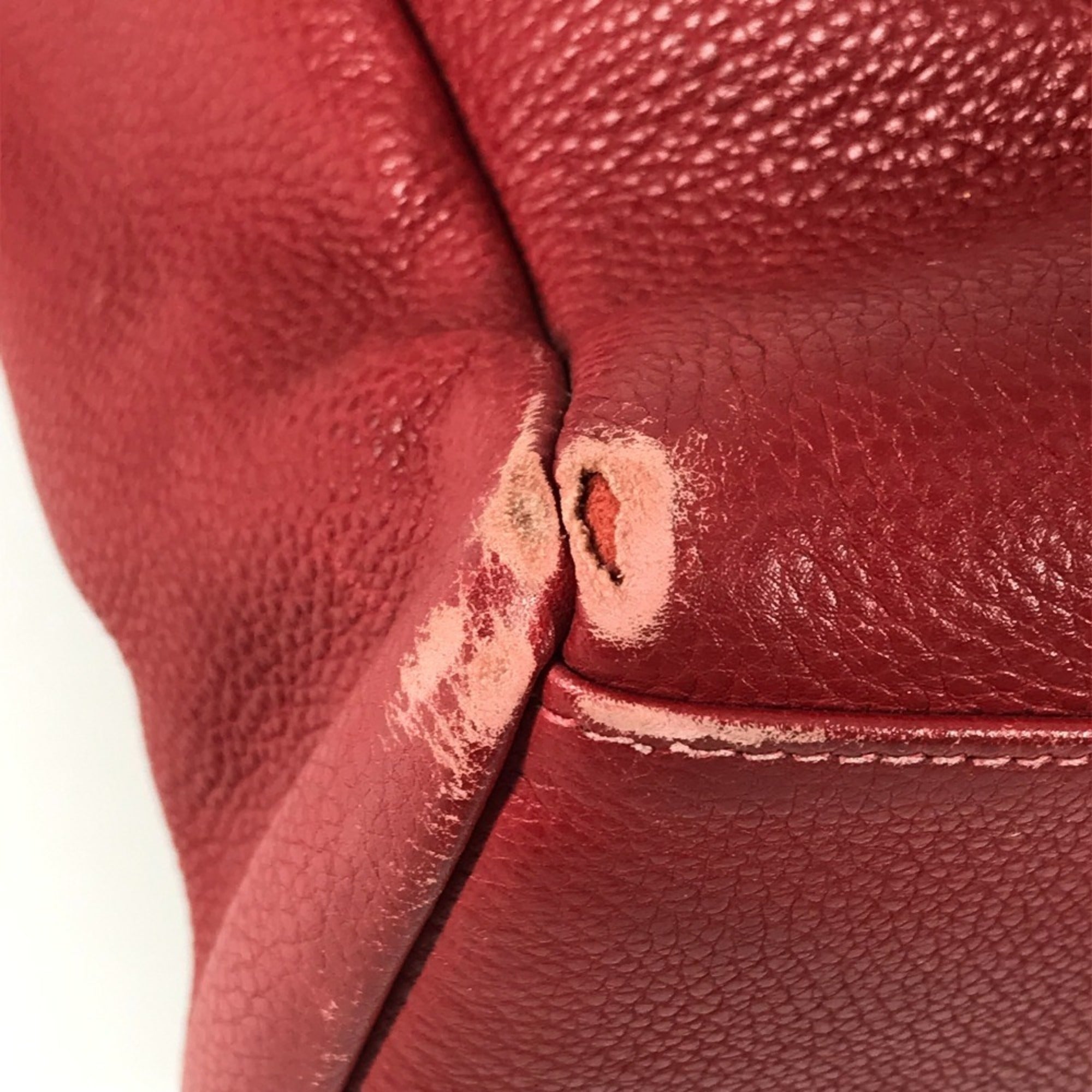 Hermes Fourre Tout Red Color Leather Handbag Tote Bag (Pre-Owned)