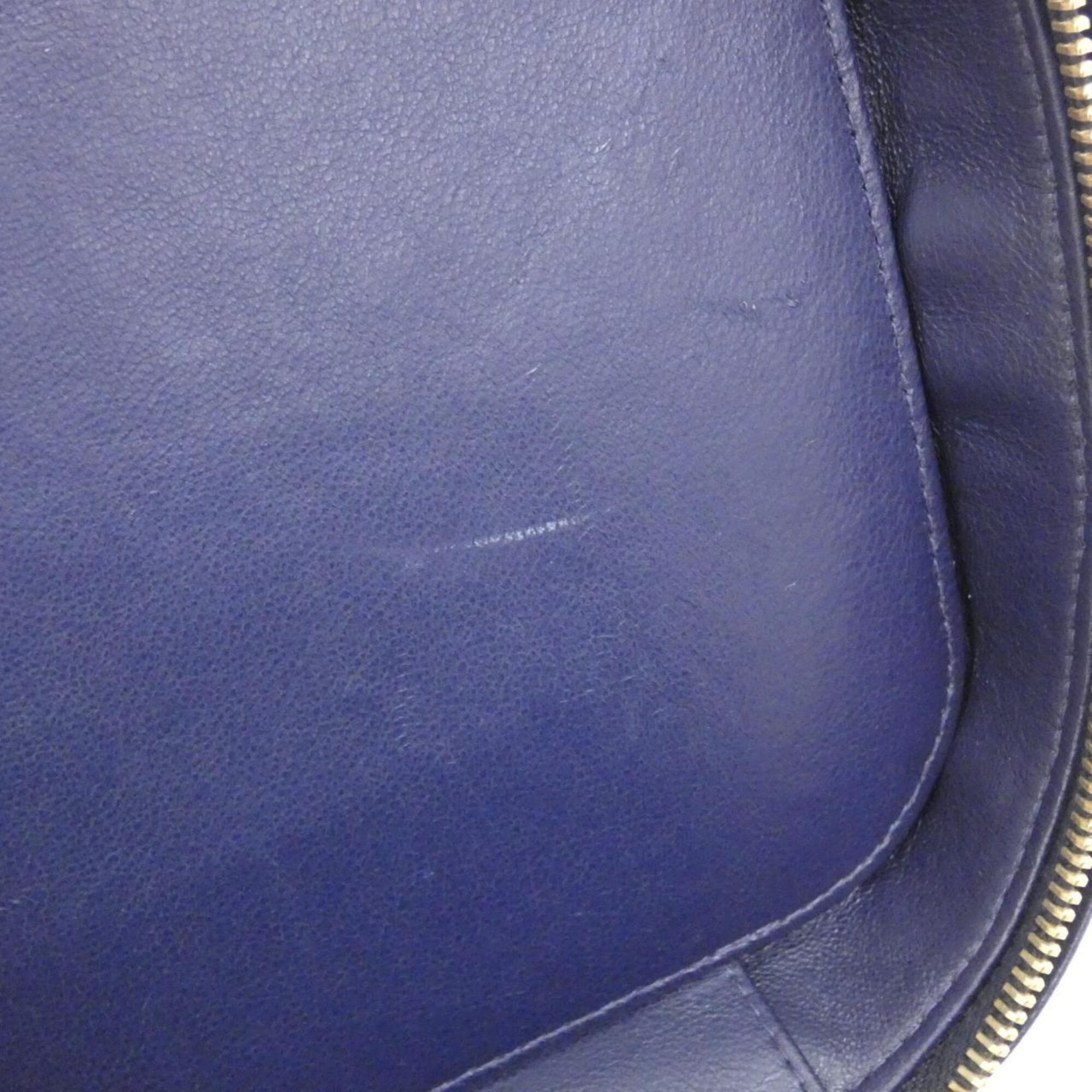 Chanel Navy Leather Handbag (Pre-Owned)
