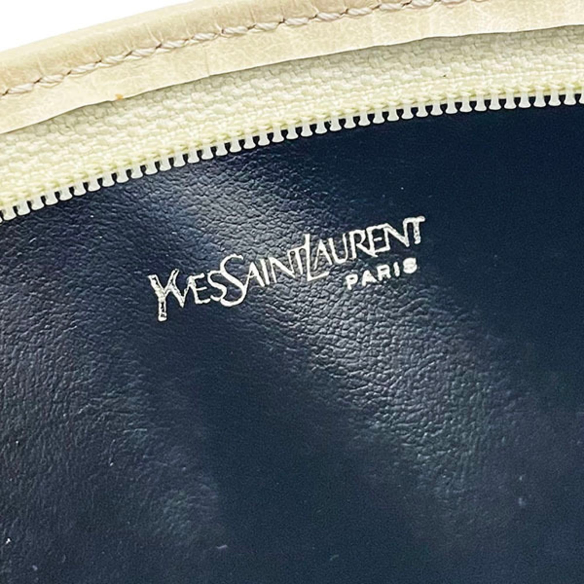 Yves Saint Laurent Cream Leather Pouch (Pre-Owned)