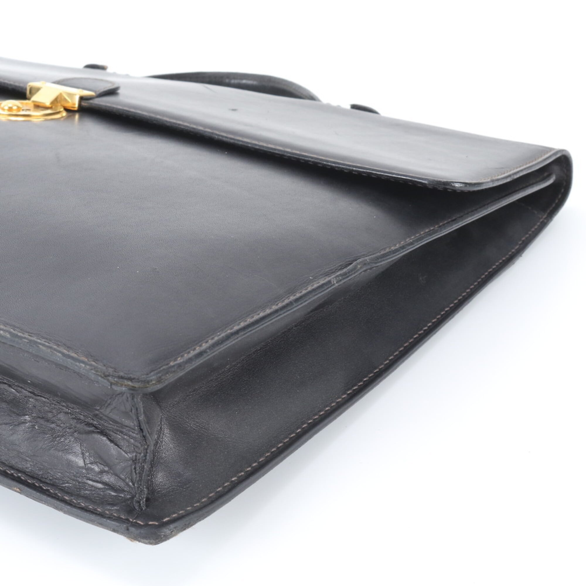 Salvatore Ferragamo Black Leather Briefcase (Pre-Owned)