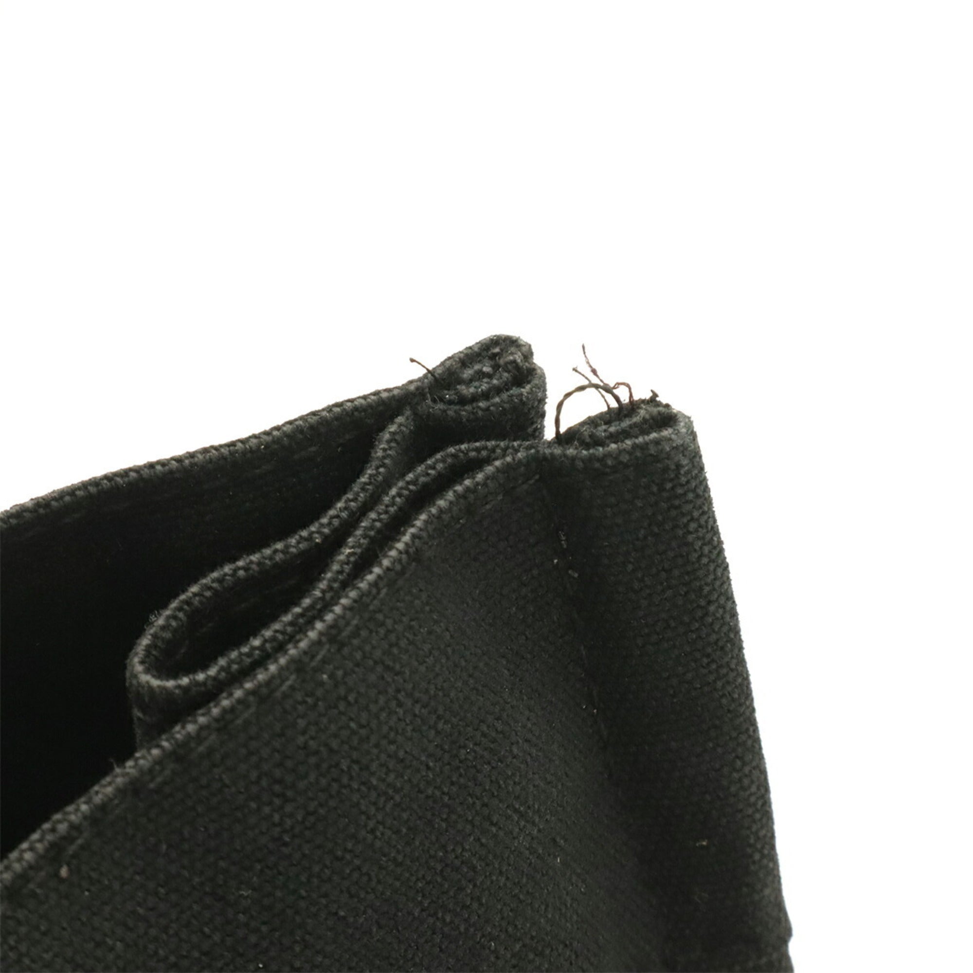Hermes Black Gray Canvas Handbag Tote Bag (Pre-Owned)