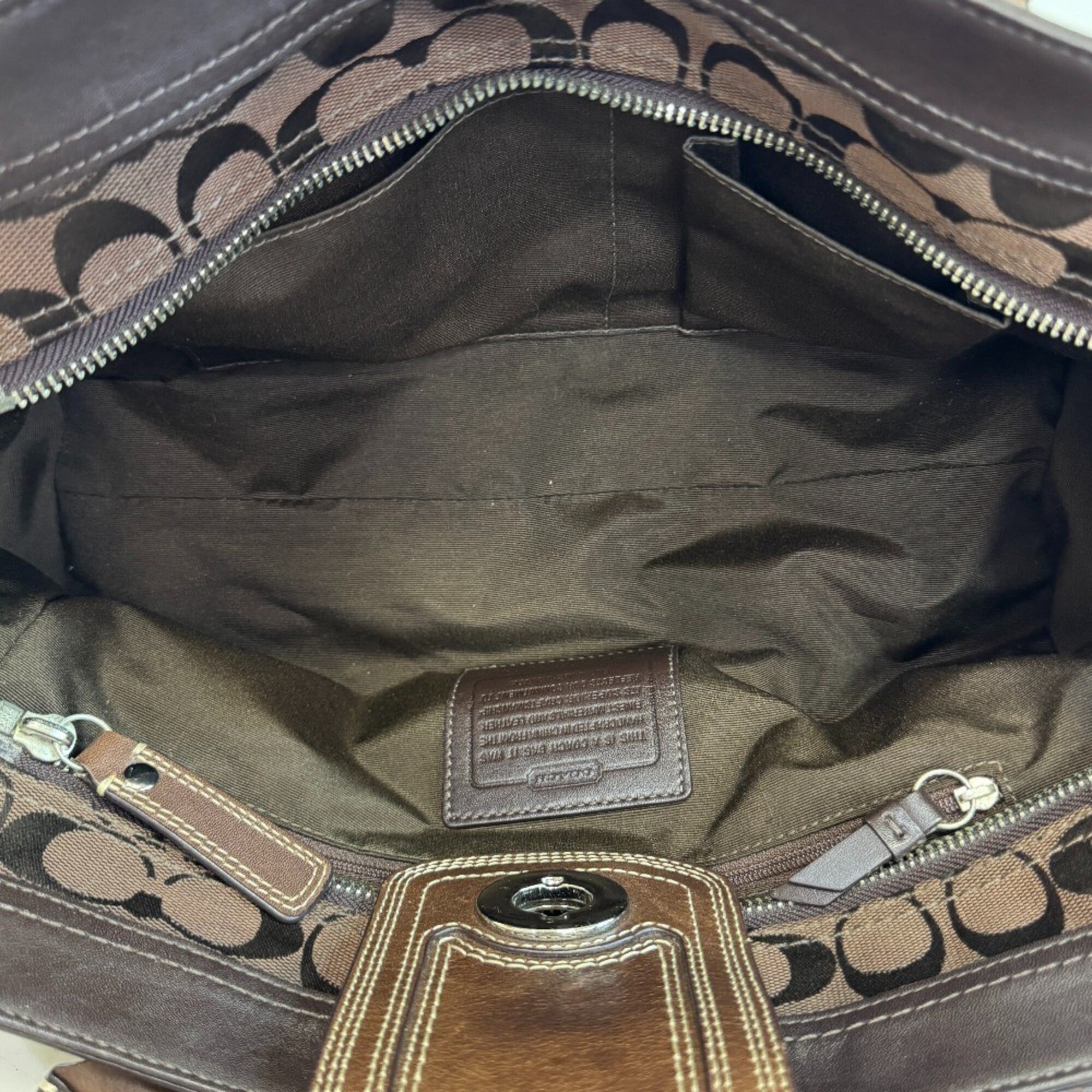 Coach Signature Brown Canvas Tote Bag (Pre-Owned)
