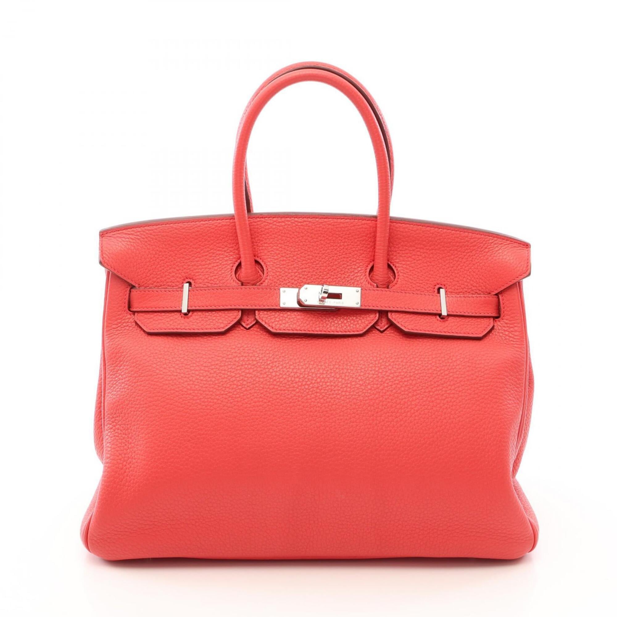 Hermes Bougainvillier Pink Taurillon Clemence Leather Leather Handbag (Pre-Owned)