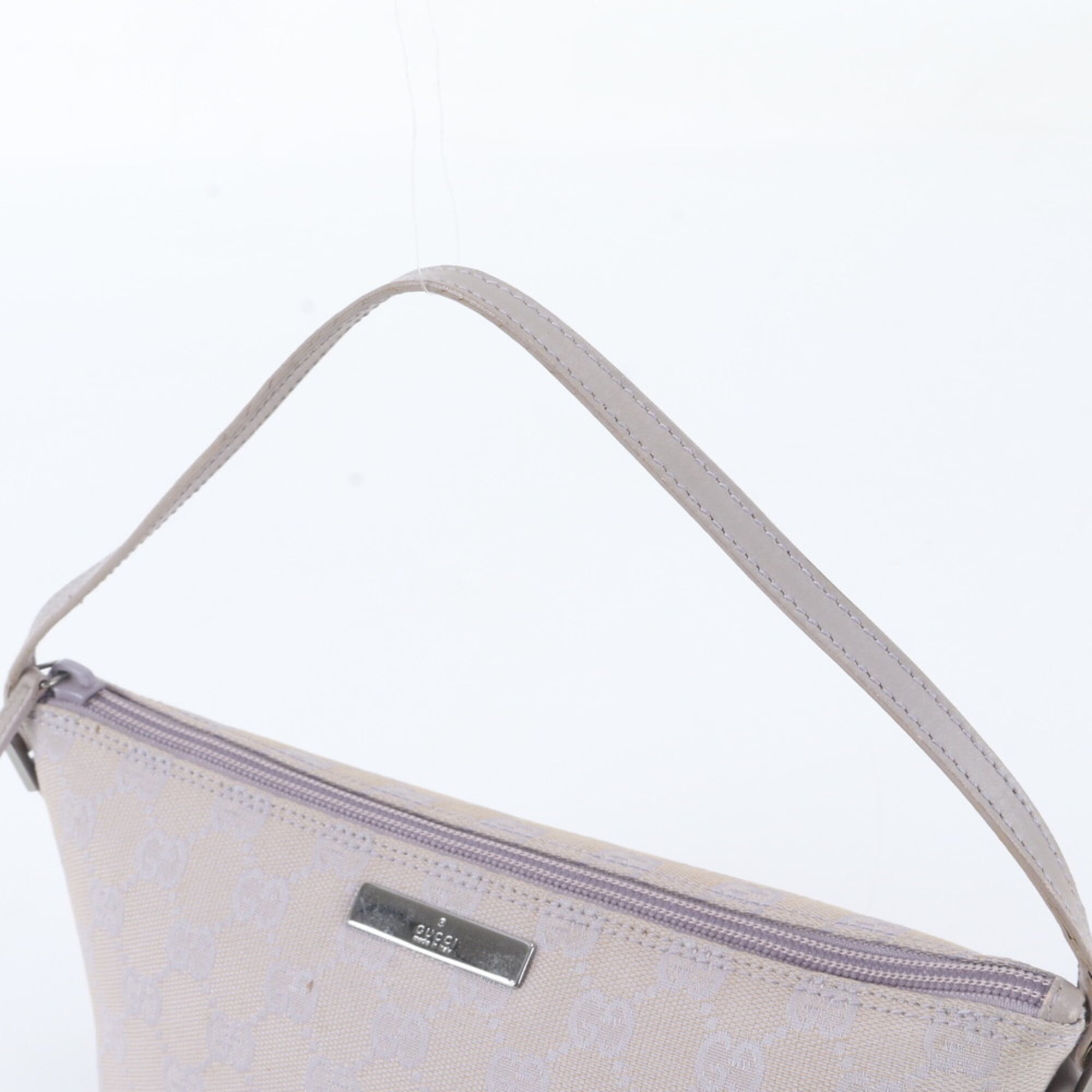 Gucci Purple Leather Canvas Handbag Pouch Tote Bag (Pre-Owned)