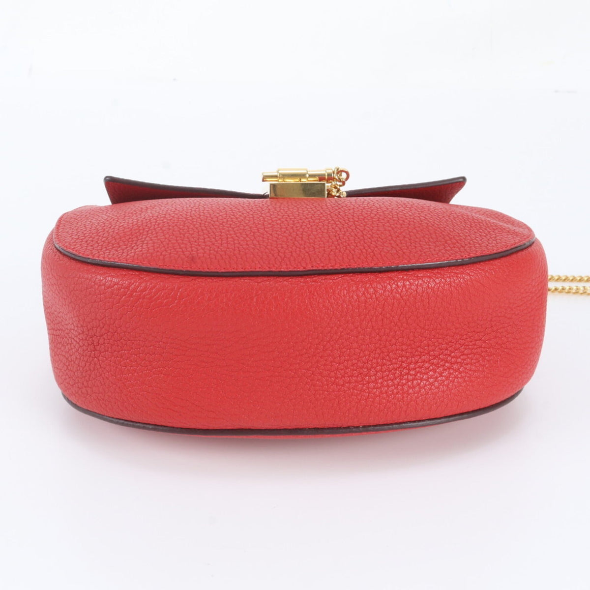 Chloé Gold Red Color Leather Crossbody Bag Shoulder Bag (Pre-Owned)