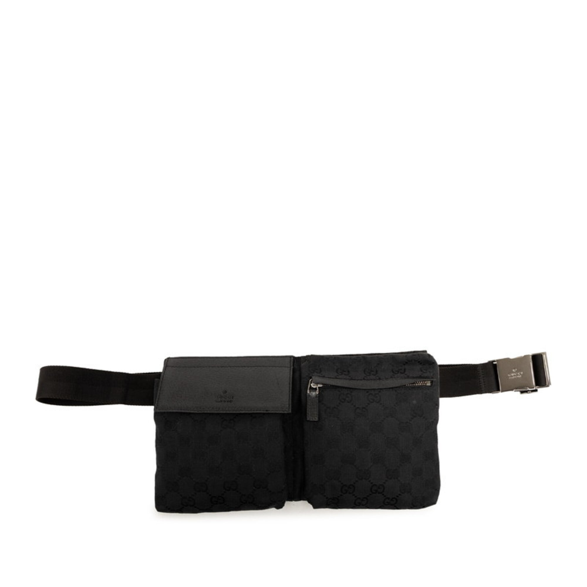 Gucci Black Canvas Leather Fanny Pack (Pre-Owned)