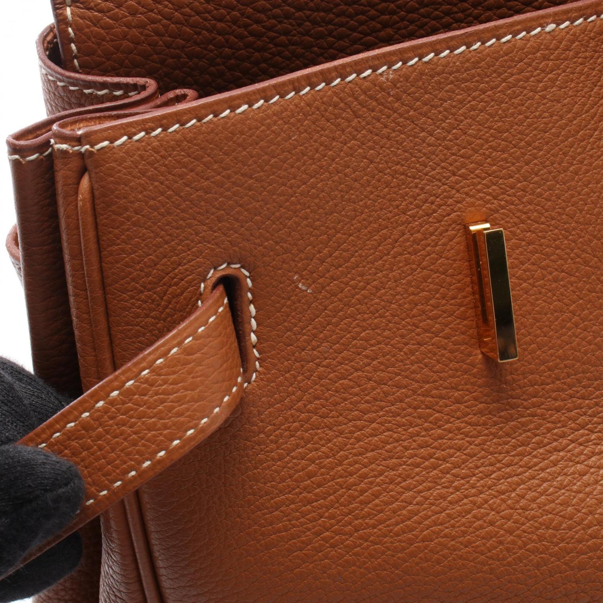 Hermes Brown Taurillon Clemence Leather Handbag (Pre-Owned)