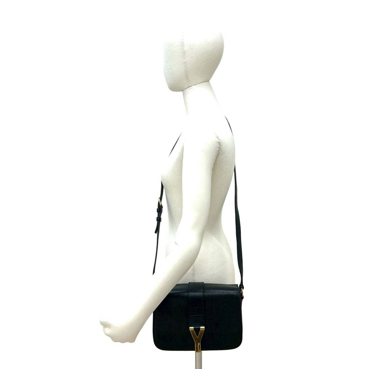 Yves Saint Laurent Black Leather Pochette Shoulder Bag (Pre-Owned)