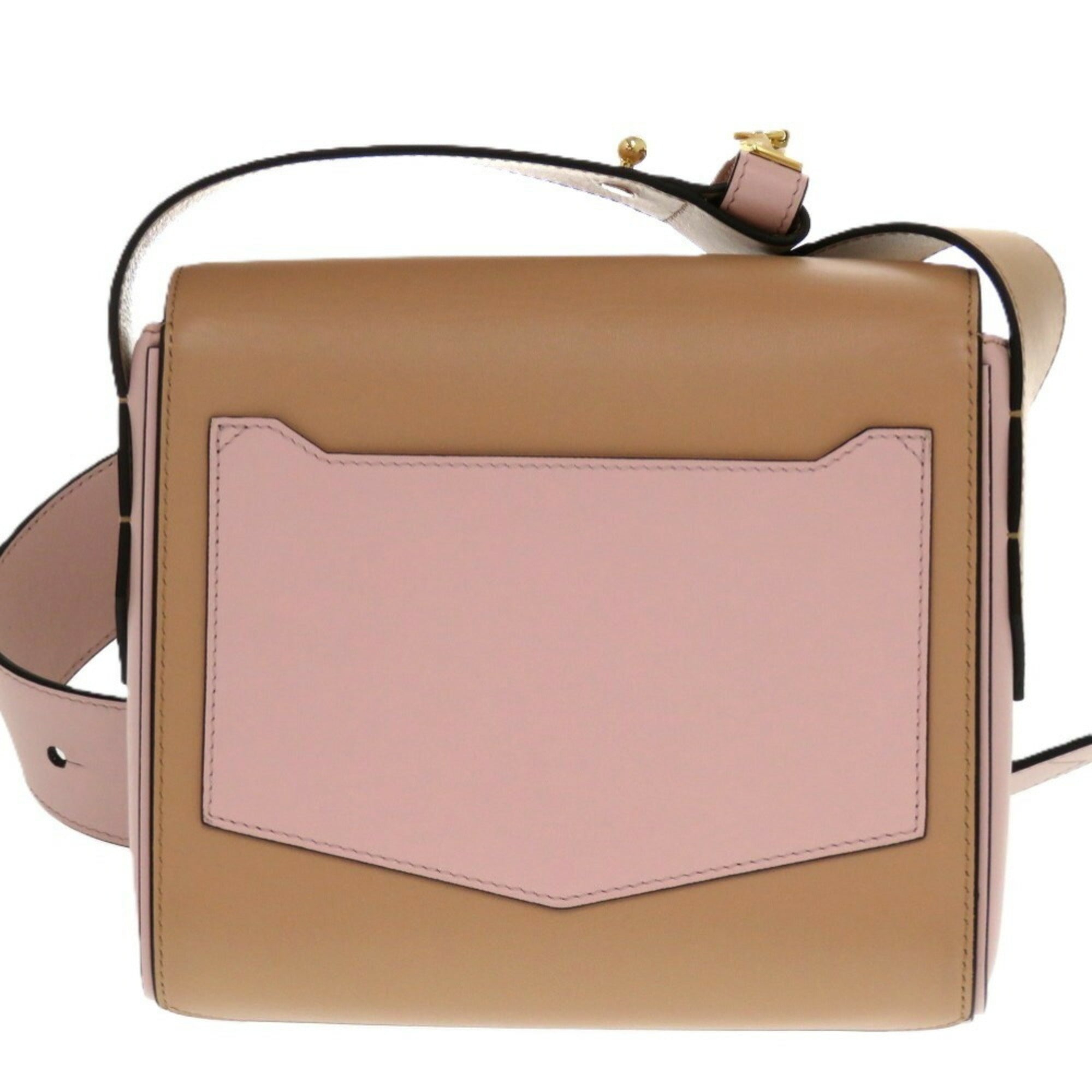 Givenchy Brown Pink White Leather Shoulder Bag (Pre-Owned)