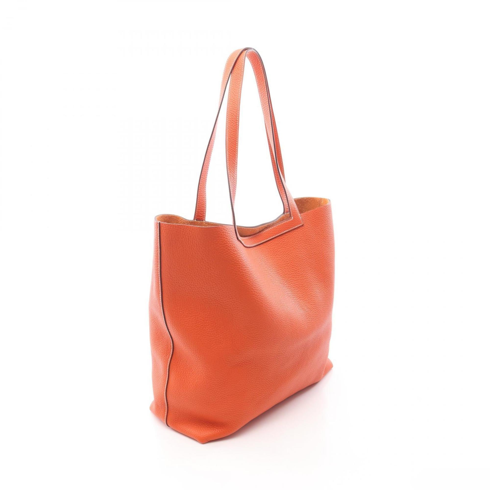 Hermes Orange Taurillon Clemence Leather Leather Tote Bag (Pre-Owned)