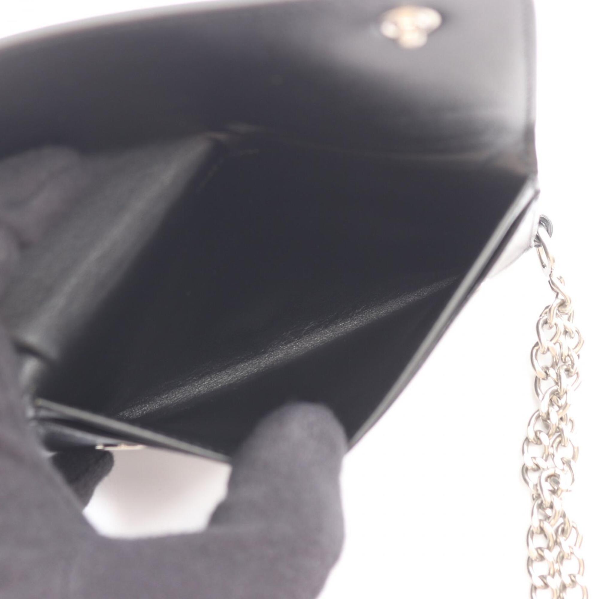 Celine Black Leather Chain/Shoulder Wallet (Pre-Owned)