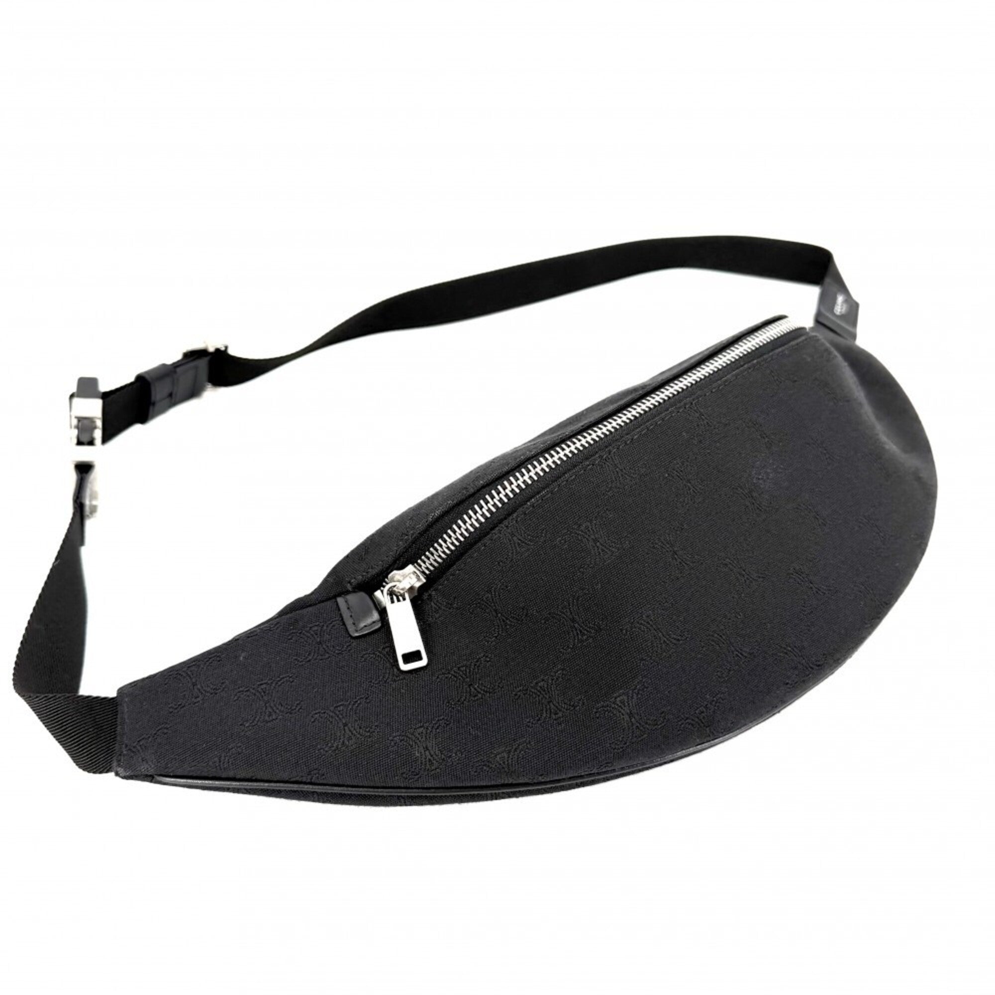 Celine Black Canvas Fanny Pack Sling Bag (Pre-Owned)