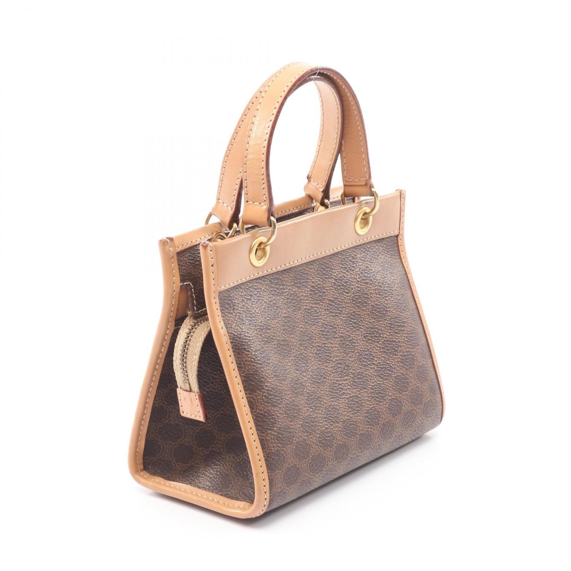 Celine Beige Brown Coated Canvas Handbag (Pre-Owned)