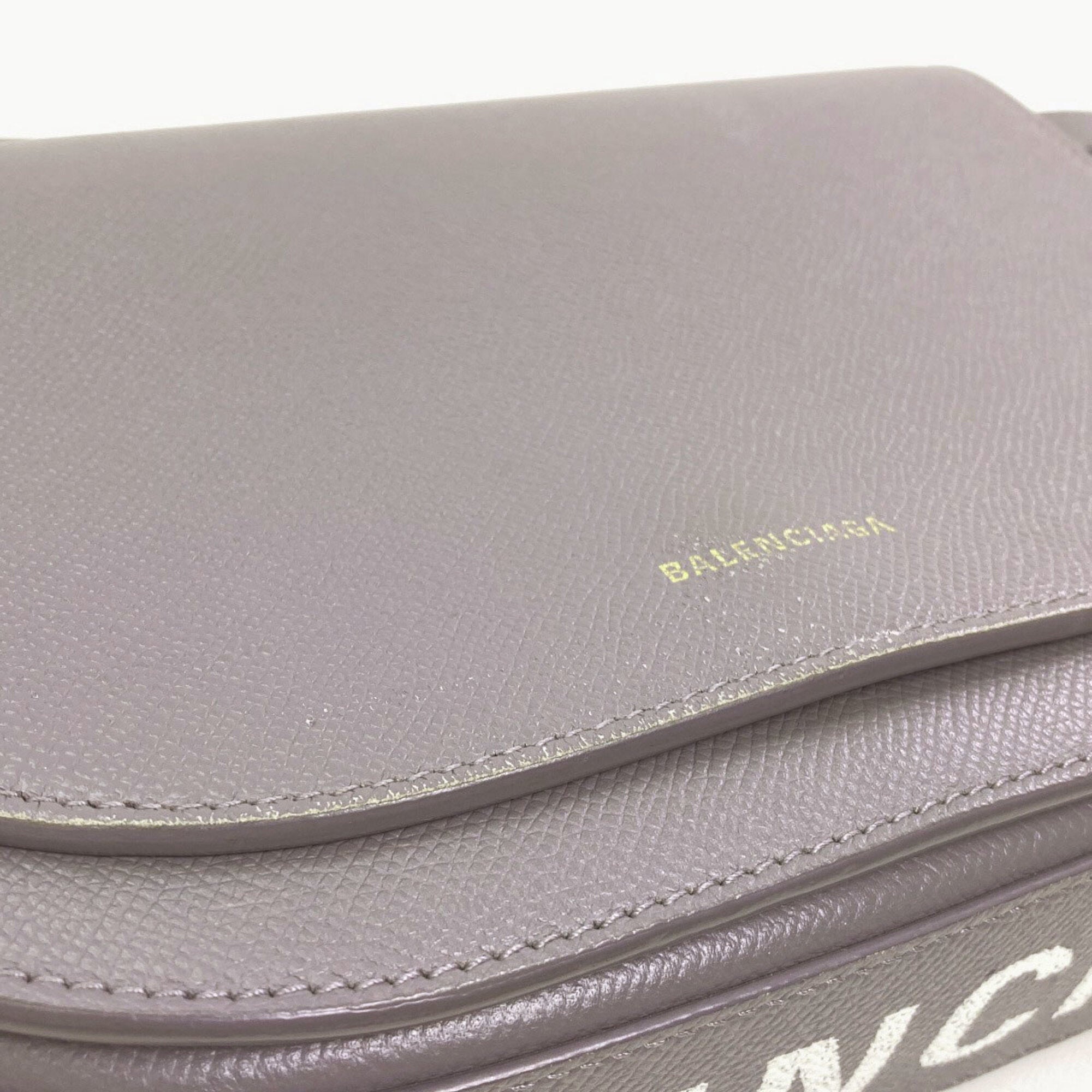 Balenciaga Gray Leather Shoulder Bag (Pre-Owned)